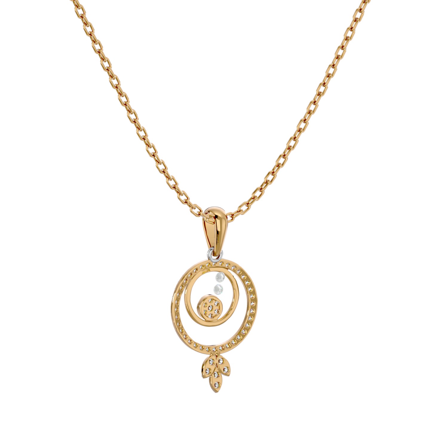 Light Minimalist Diamond Ring Earrings Pendant Set 3D print model_12