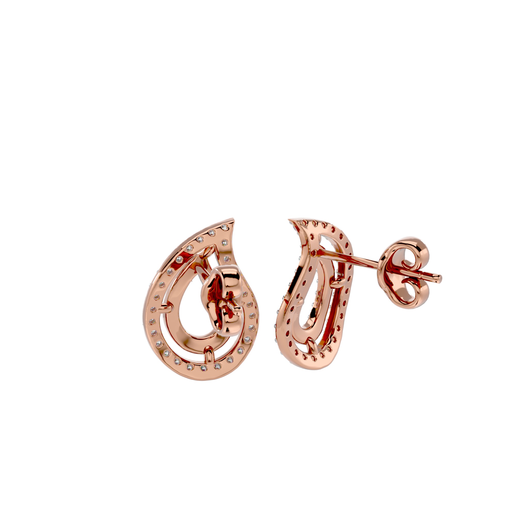 Light Minimalist Diamond Ring Earrings Pendant Set 3D print model_16