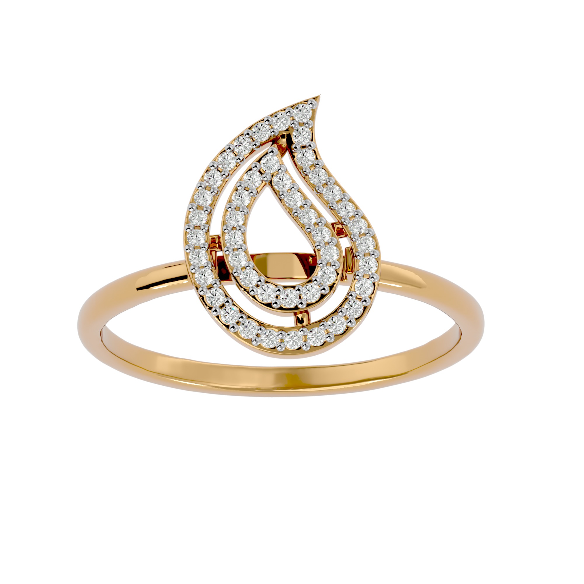 Light Minimalist Diamond Ring Earrings Pendant Set 3D print model_7