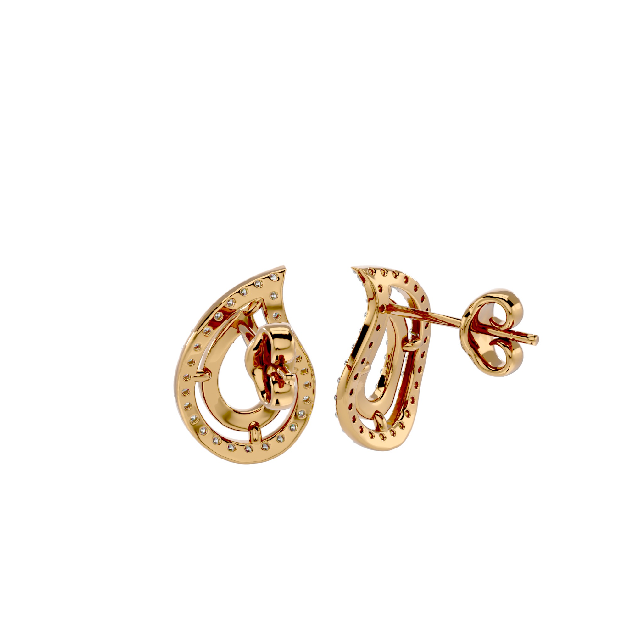 Light Minimalist Diamond Ring Earrings Pendant Set 3D print model_5