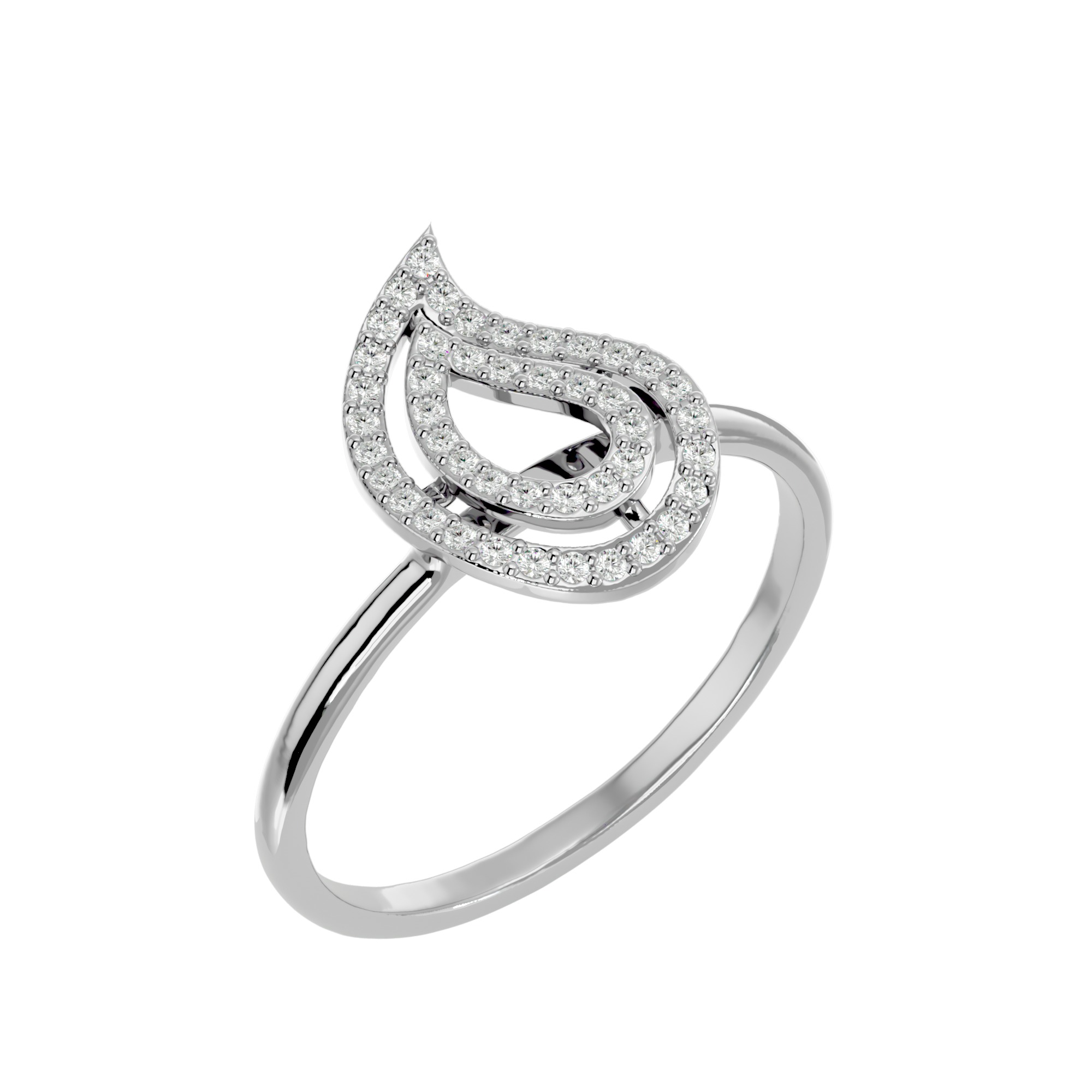 Light Minimalist Diamond Ring Earrings Pendant Set 3D print model_10