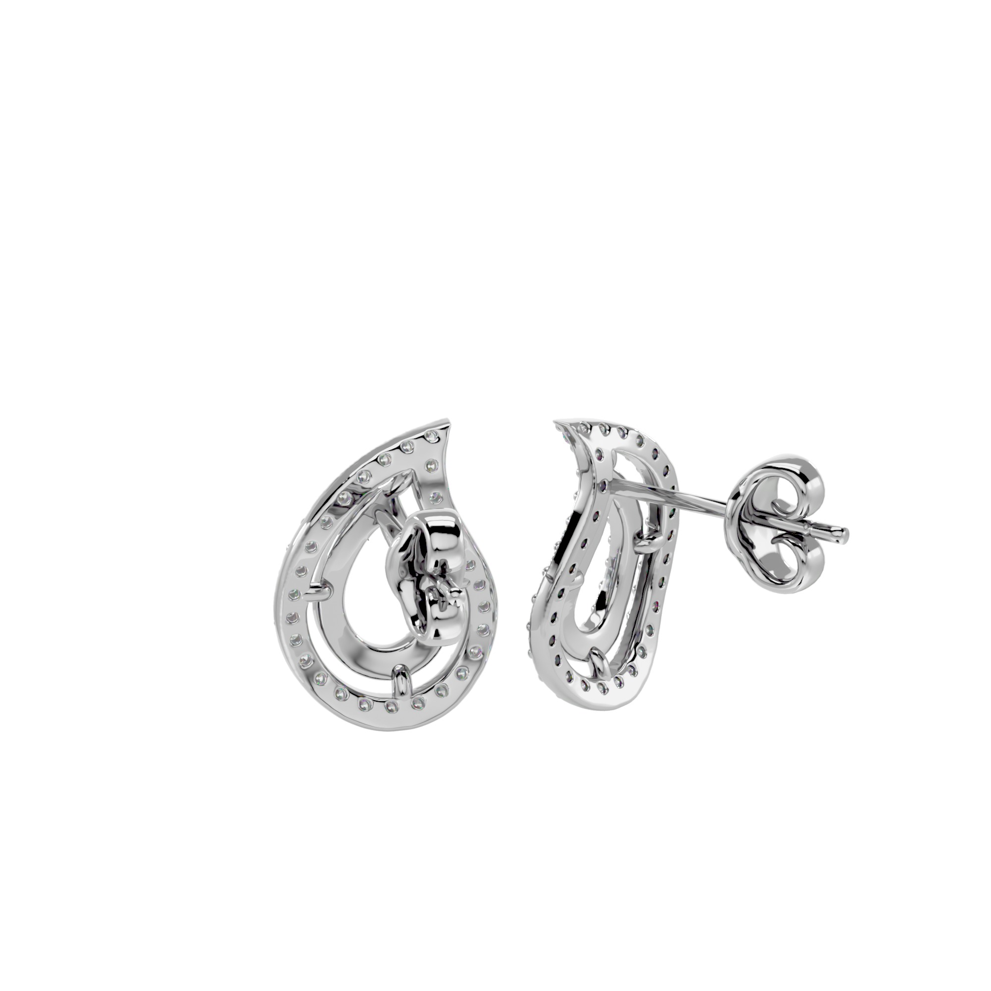 Light Minimalist Diamond Ring Earrings Pendant Set 3D print model_17