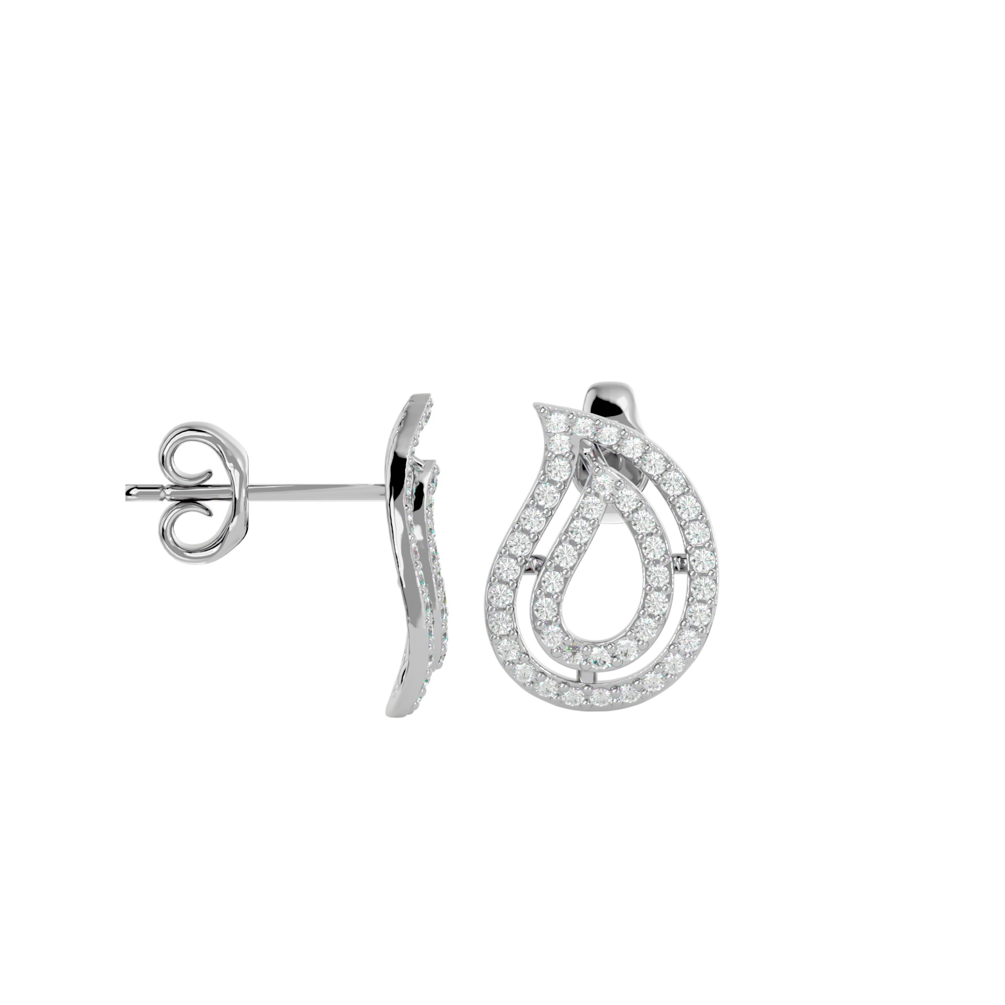 Light Minimalist Diamond Ring Earrings Pendant Set 3D print model_35