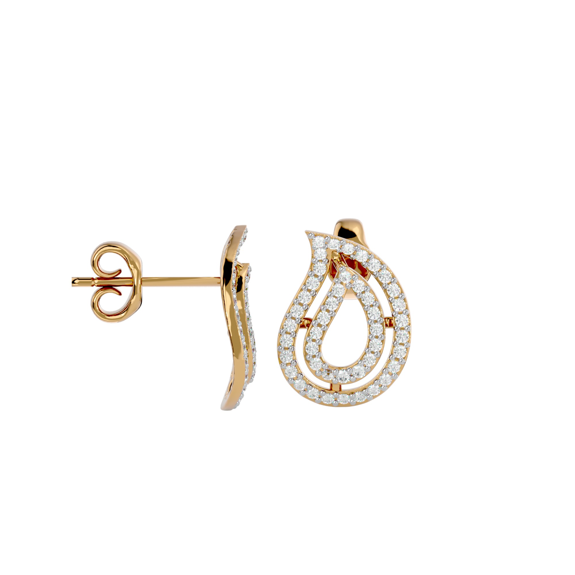 Light Minimalist Diamond Ring Earrings Pendant Set 3D print model_29