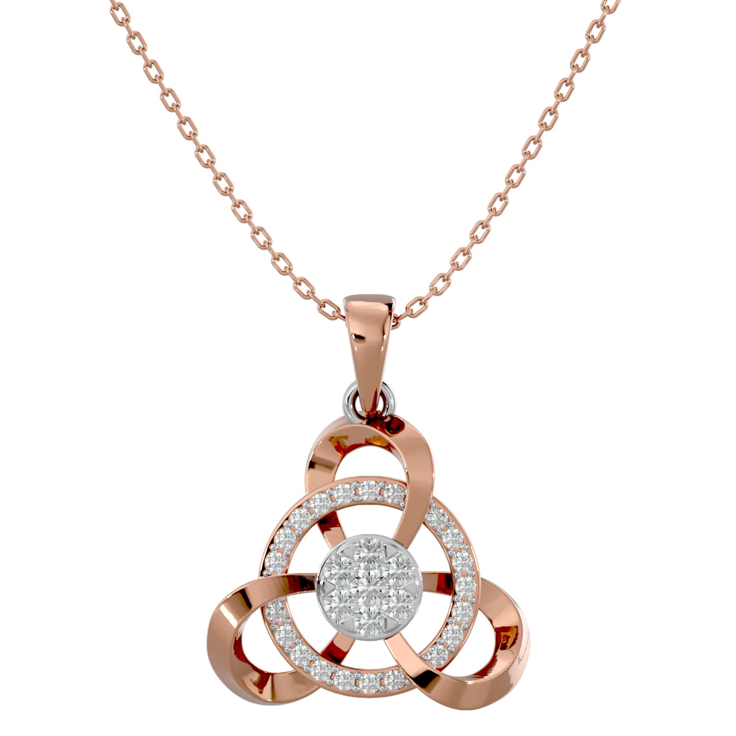 Light Minimalist Diamond Ring Earrings Pendant Set 3D print model_2