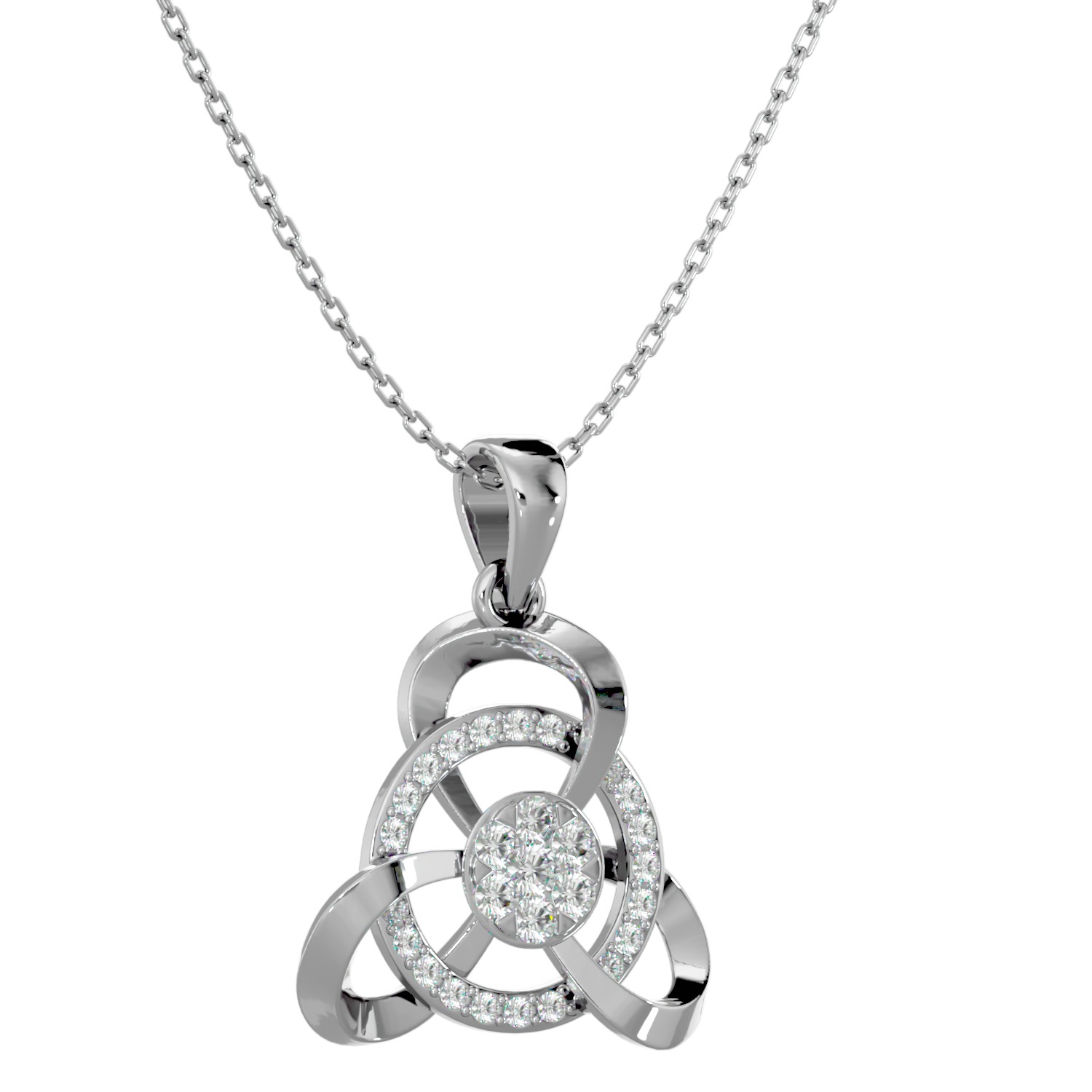 Light Minimalist Diamond Ring Earrings Pendant Set 3D print model_22