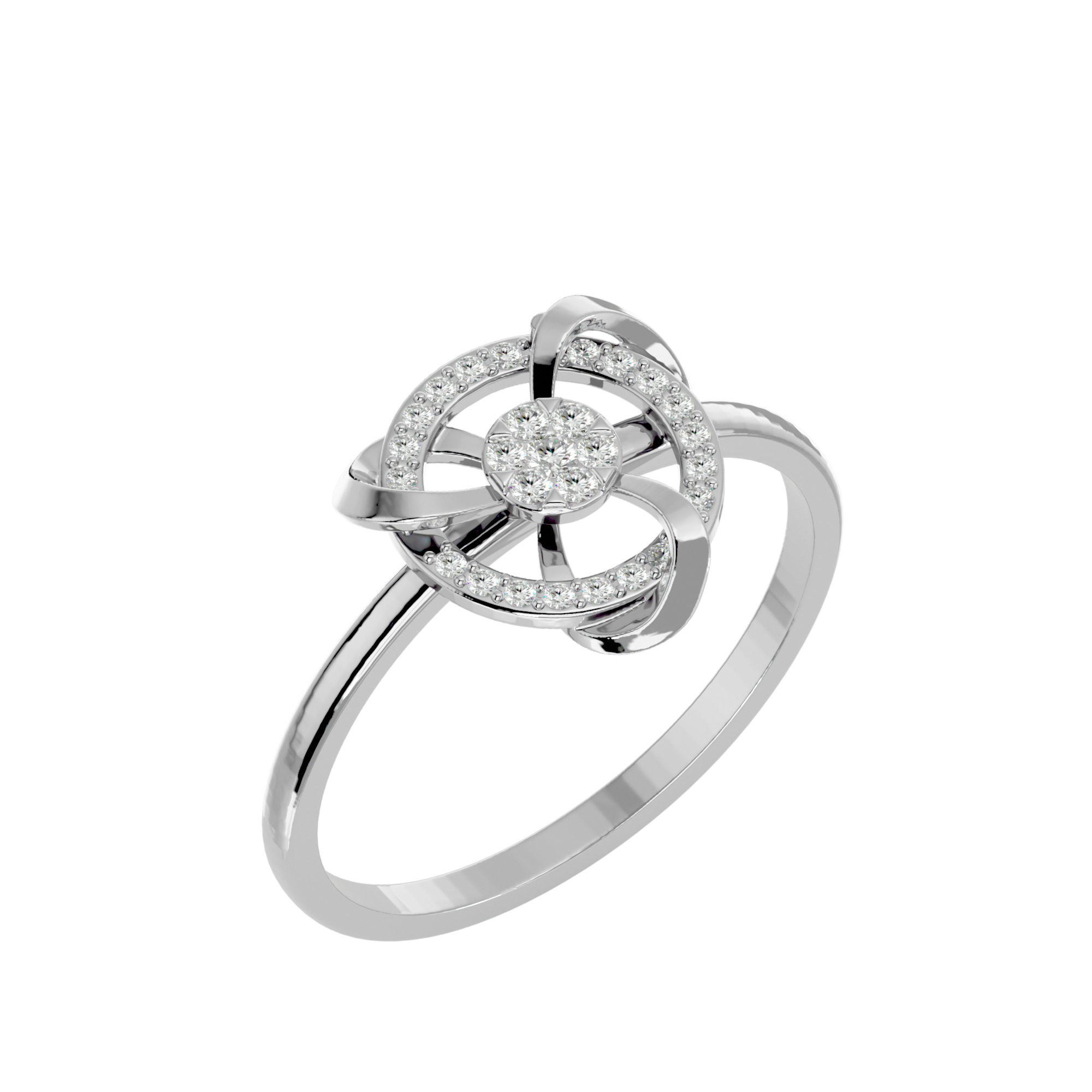 Light Minimalist Diamond Ring Earrings Pendant Set 3D print model_10