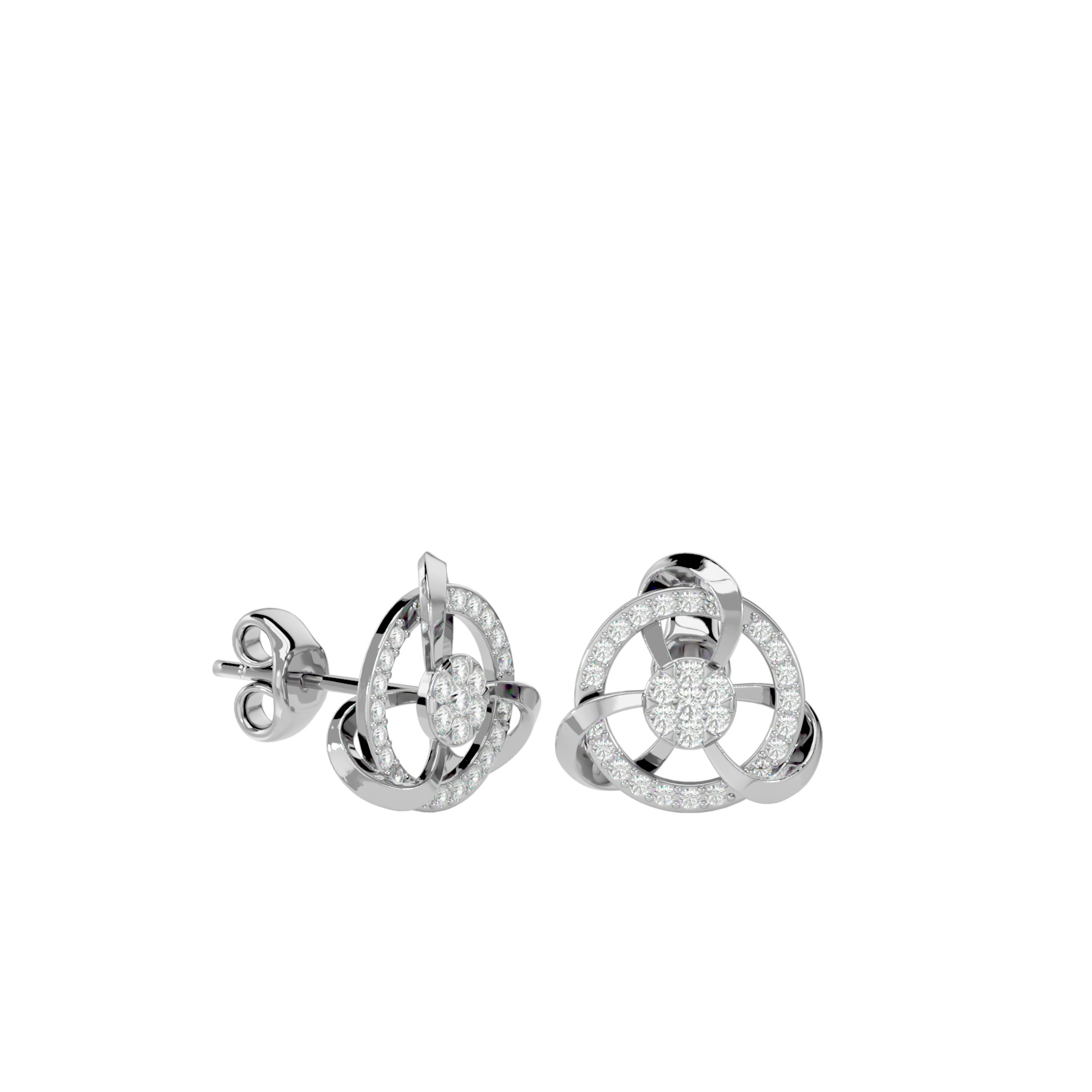 Light Minimalist Diamond Ring Earrings Pendant Set 3D print model_20