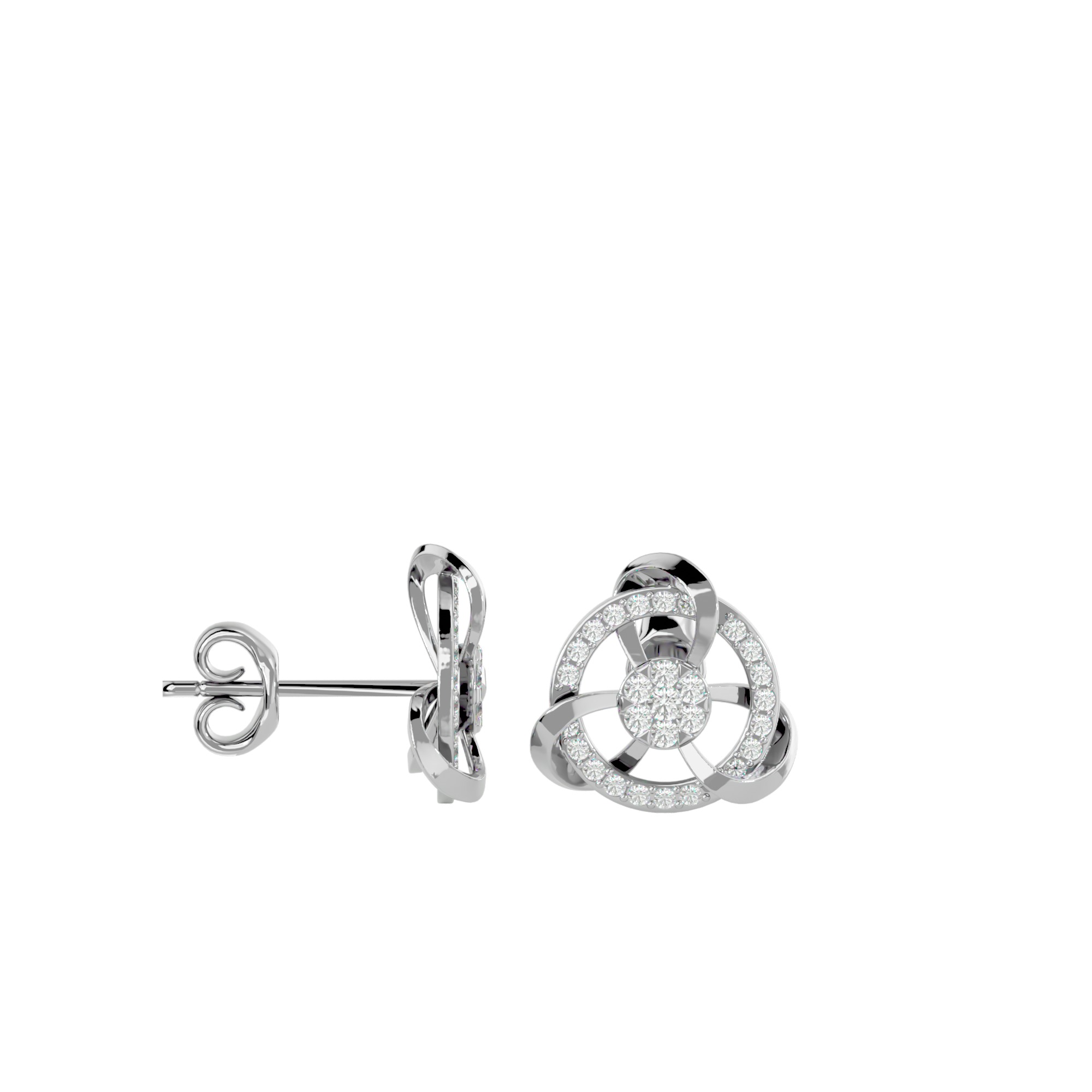 Light Minimalist Diamond Ring Earrings Pendant Set 3D print model_35