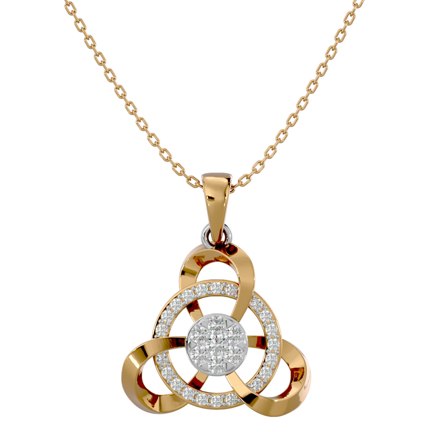 Light Minimalist Diamond Ring Earrings Pendant Set 3D print model_6