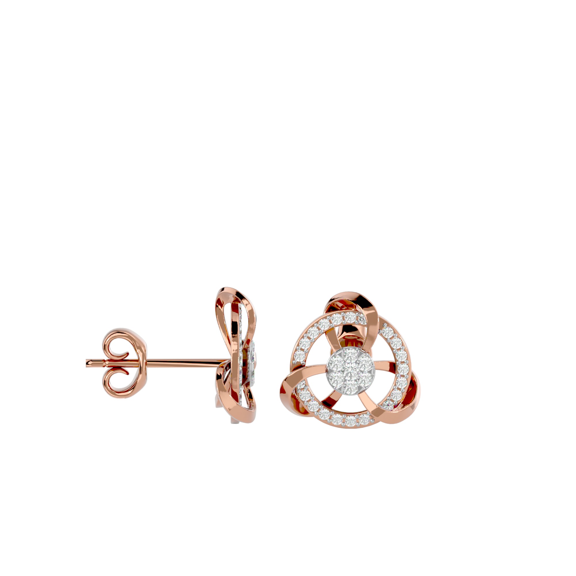 Light Minimalist Diamond Ring Earrings Pendant Set 3D print model_32