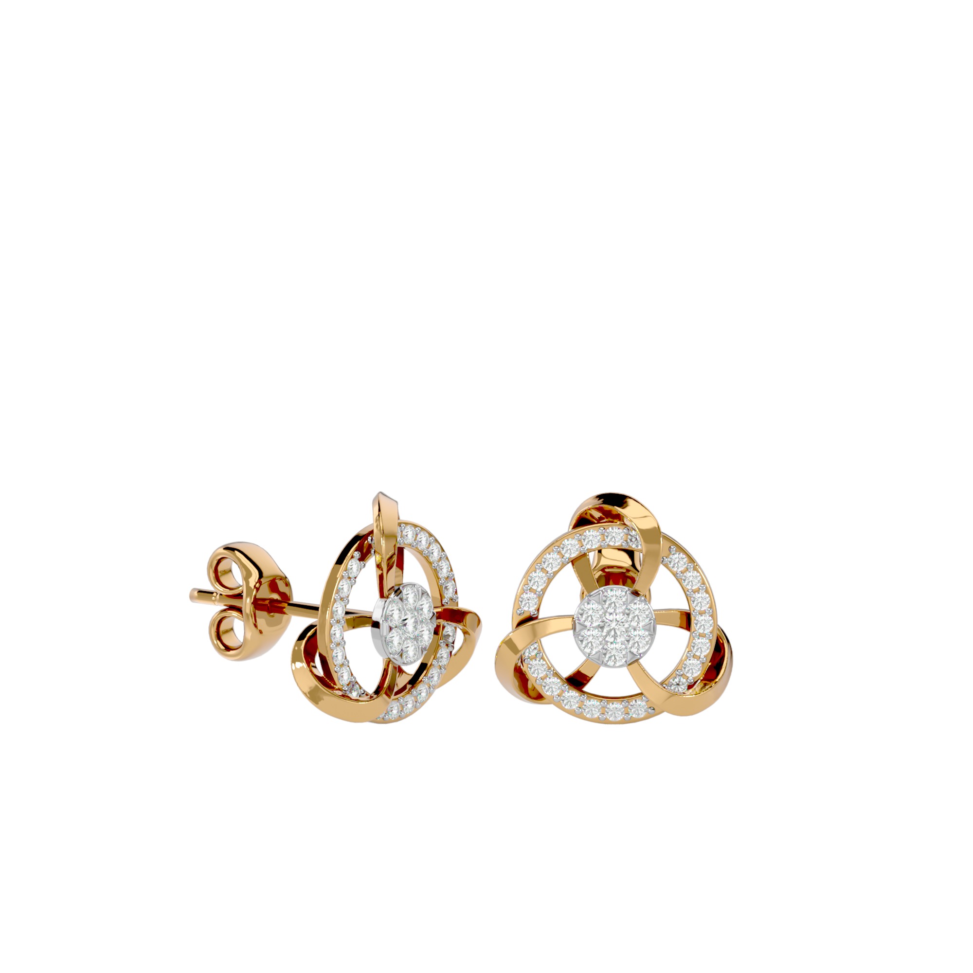 Light Minimalist Diamond Ring Earrings Pendant Set 3D print model_23