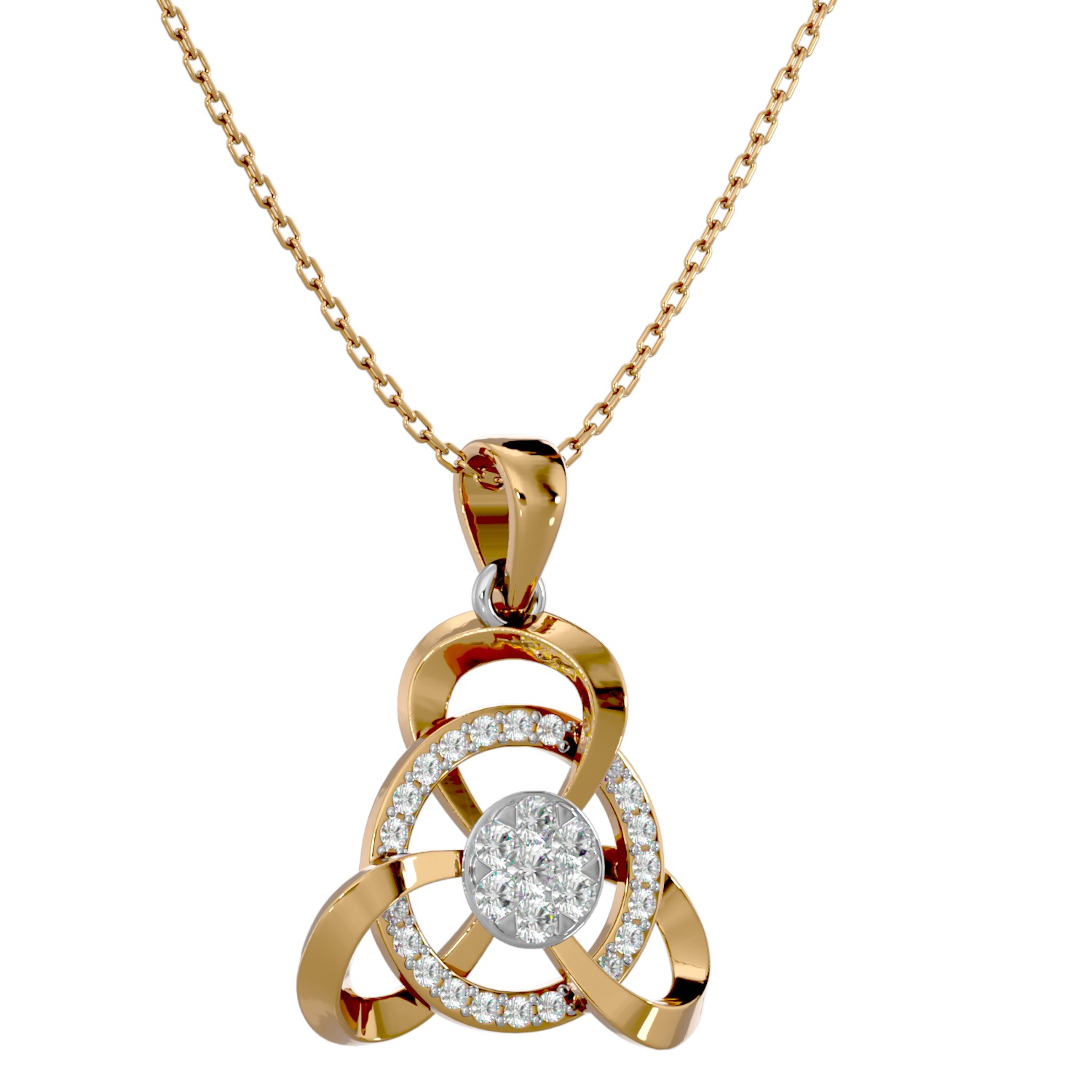 Light Minimalist Diamond Ring Earrings Pendant Set 3D print model_24