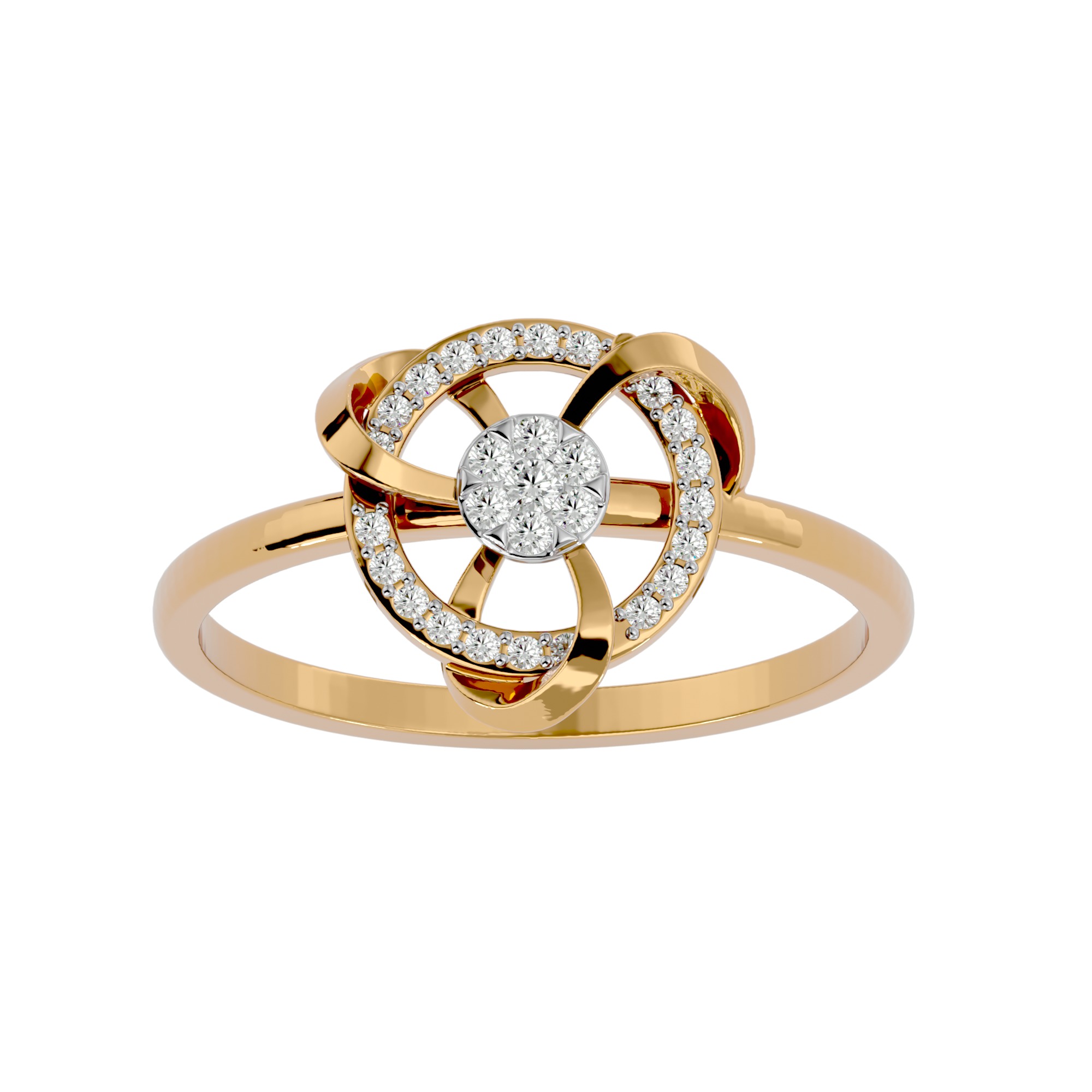 Light Minimalist Diamond Ring Earrings Pendant Set 3D print model_7