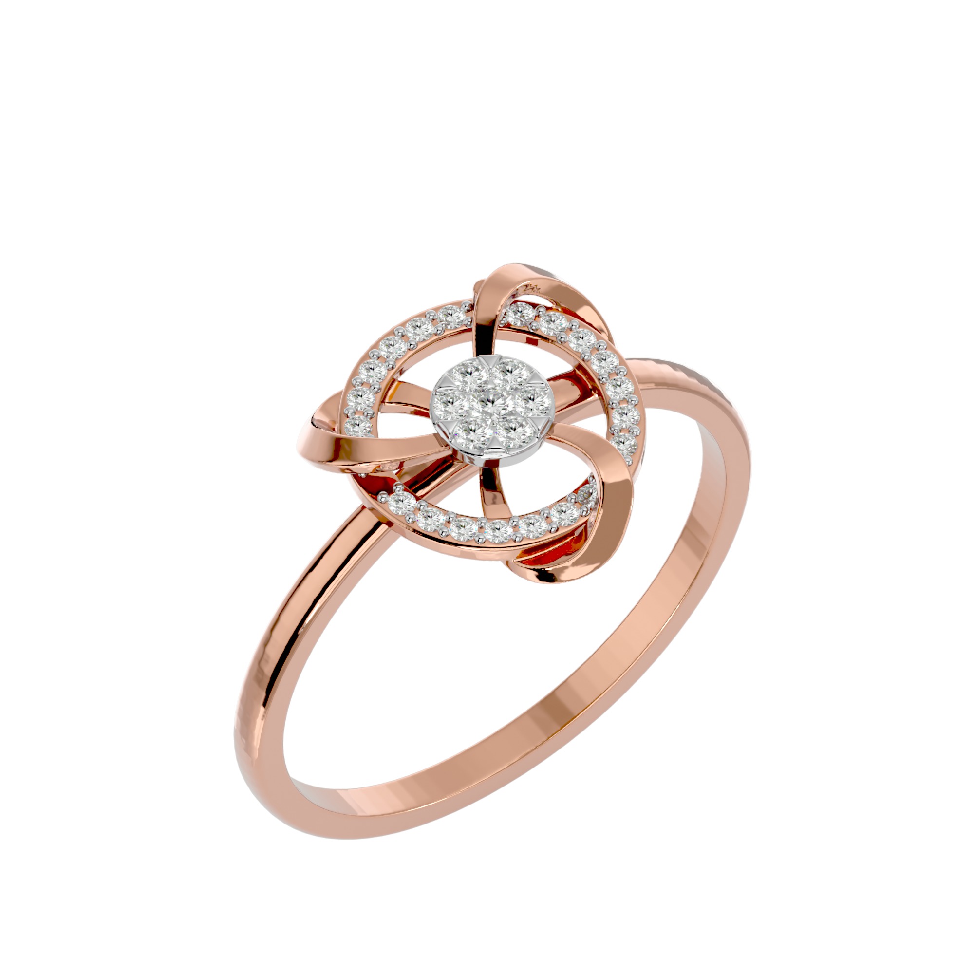 Light Minimalist Diamond Ring Earrings Pendant Set 3D print model_15