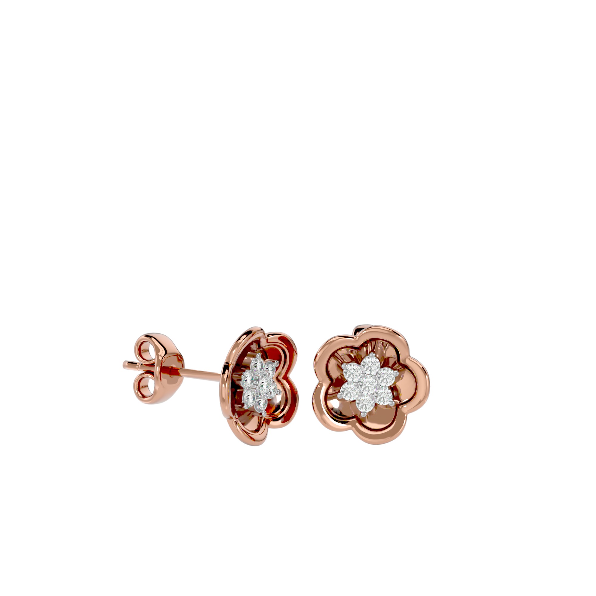 Light Minimalist Diamond Ring Earrings Pendant Set 3D print model_25