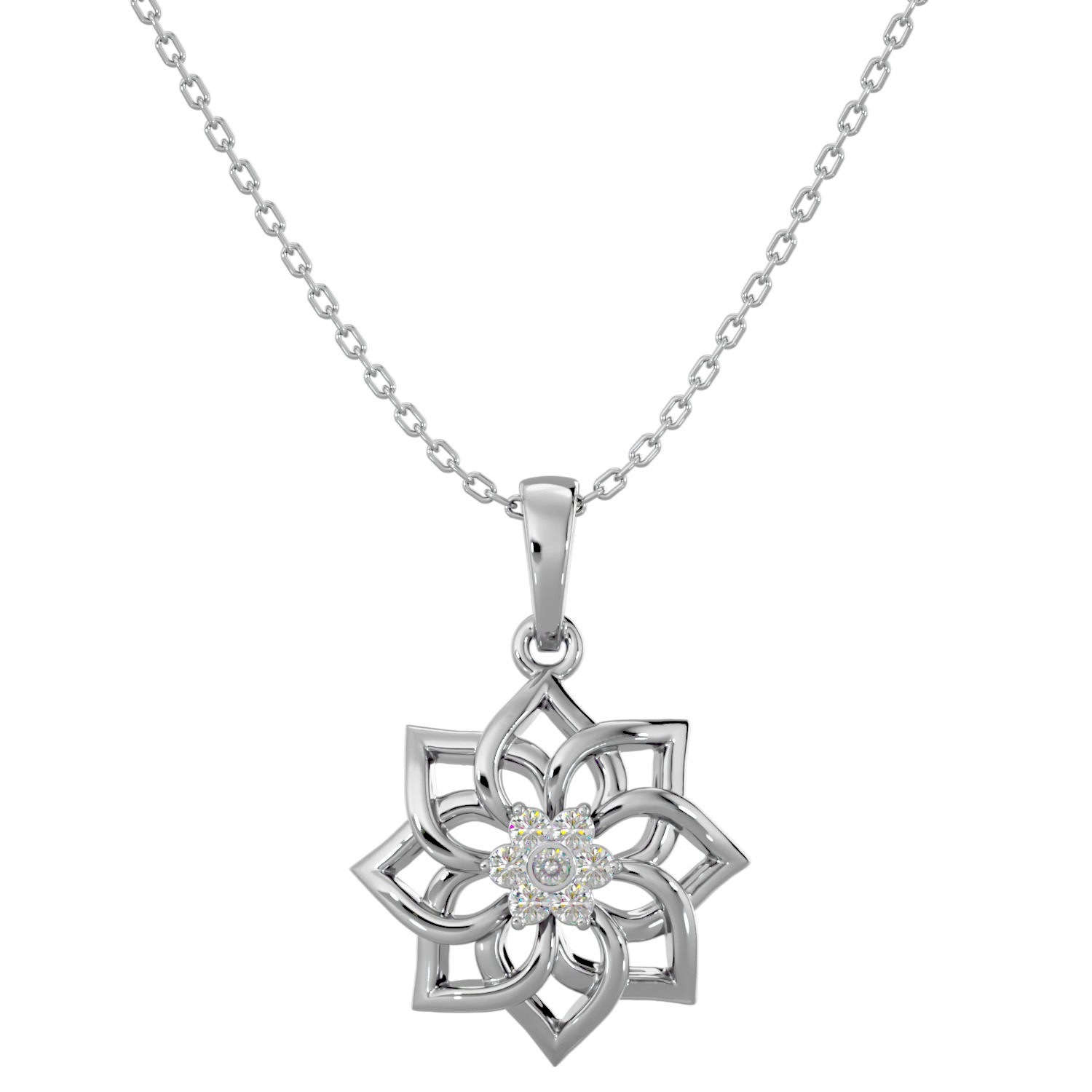 Light Minimalist Diamond Ring Earrings Pendant Set 3D print model_22