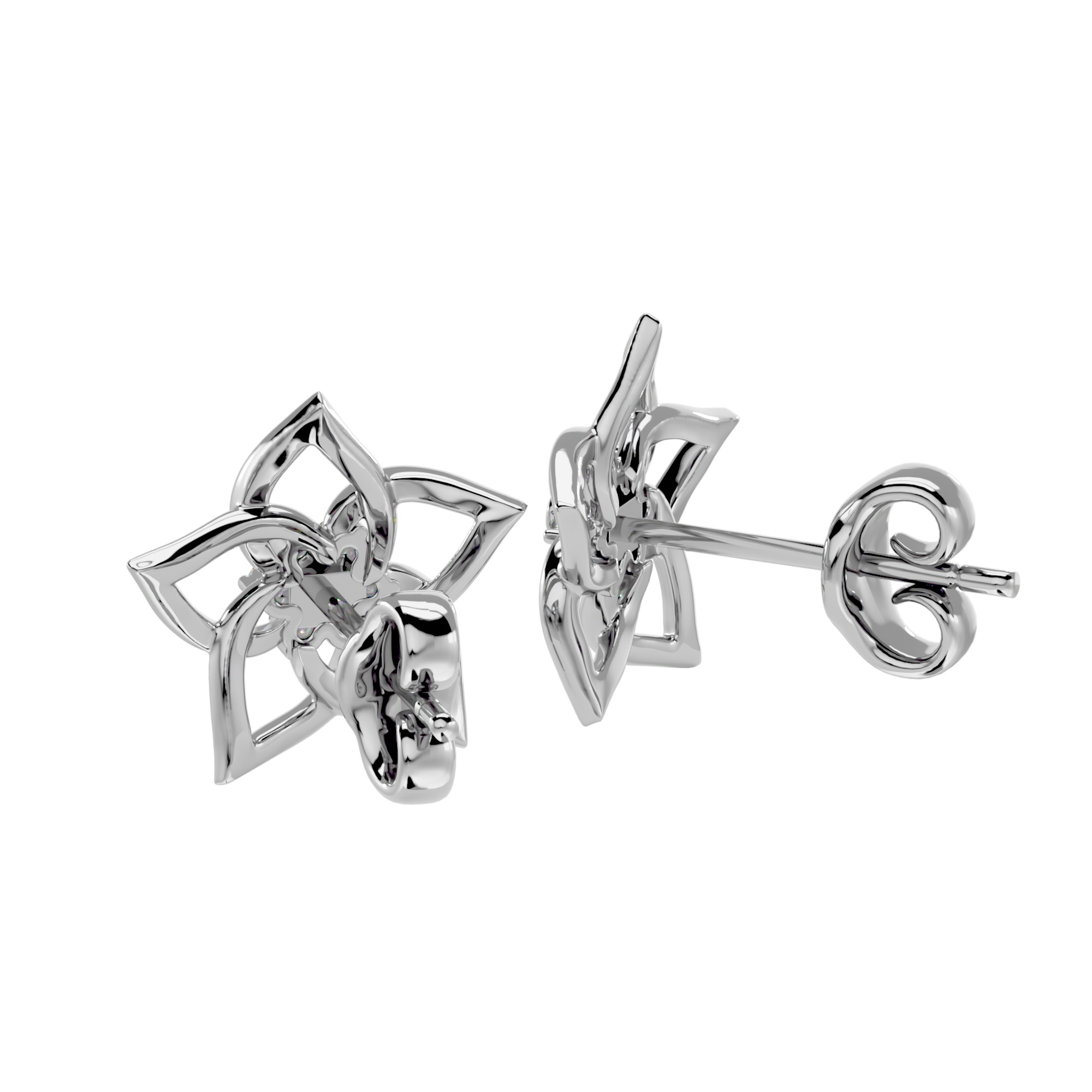 Light Minimalist Diamond Ring Earrings Pendant Set 3D print model_19