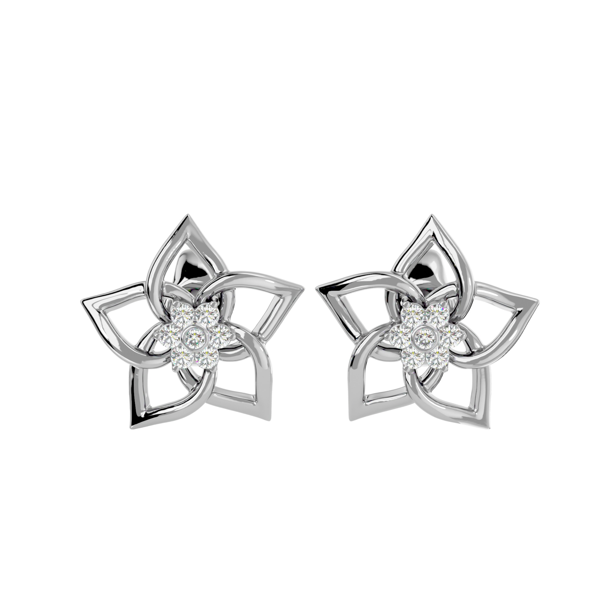 Light Minimalist Diamond Ring Earrings Pendant Set 3D print model_7