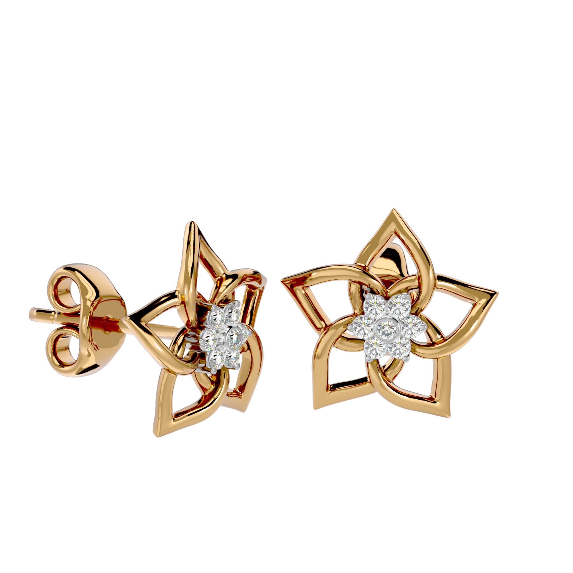 Light Minimalist Diamond Ring Earrings Pendant Set 3D print model_24