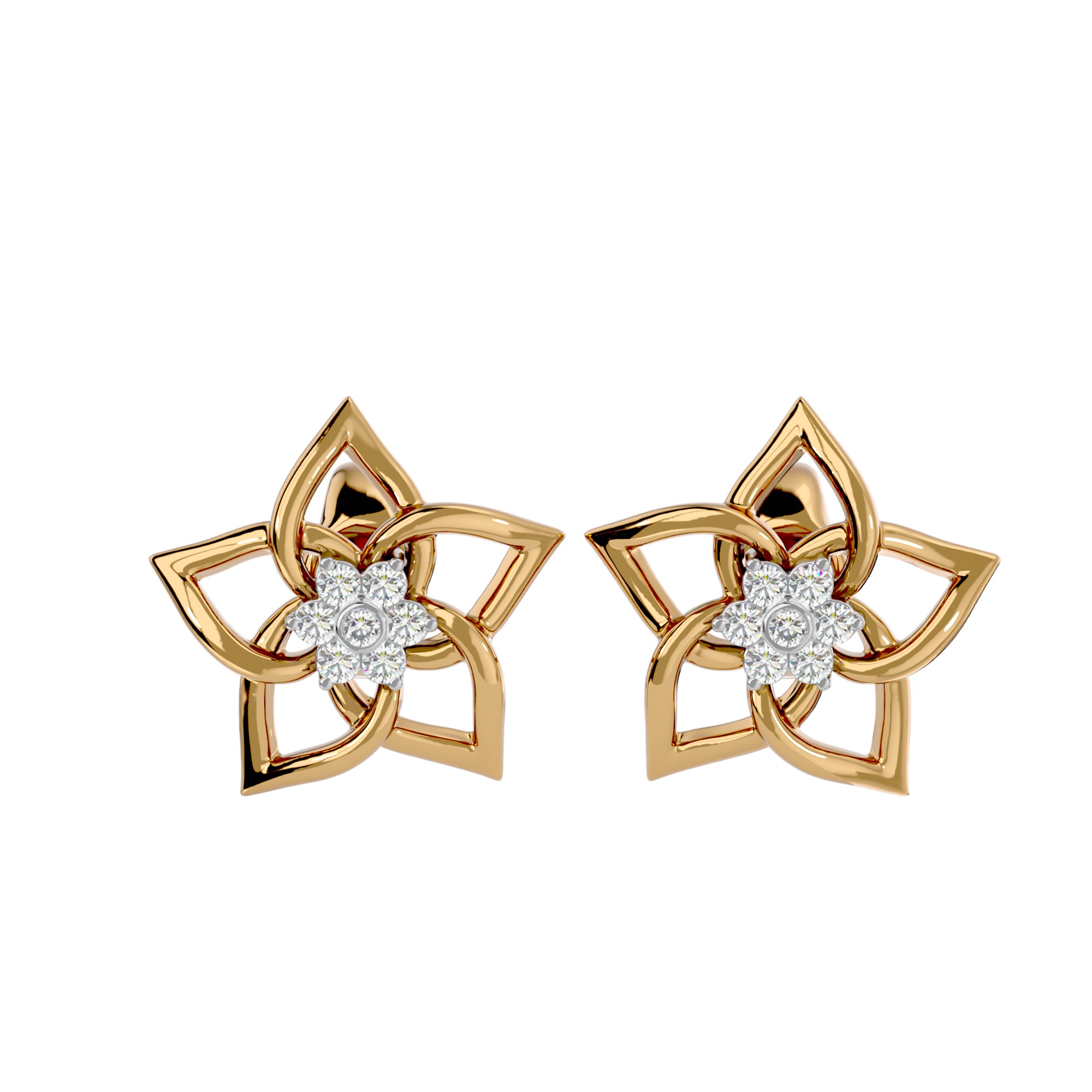 Light Minimalist Diamond Ring Earrings Pendant Set 3D print model_10