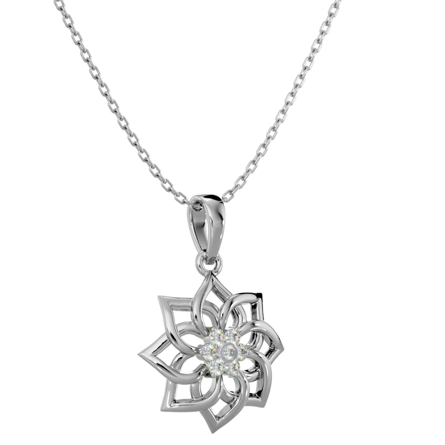 Light Minimalist Diamond Ring Earrings Pendant Set 3D print model_25