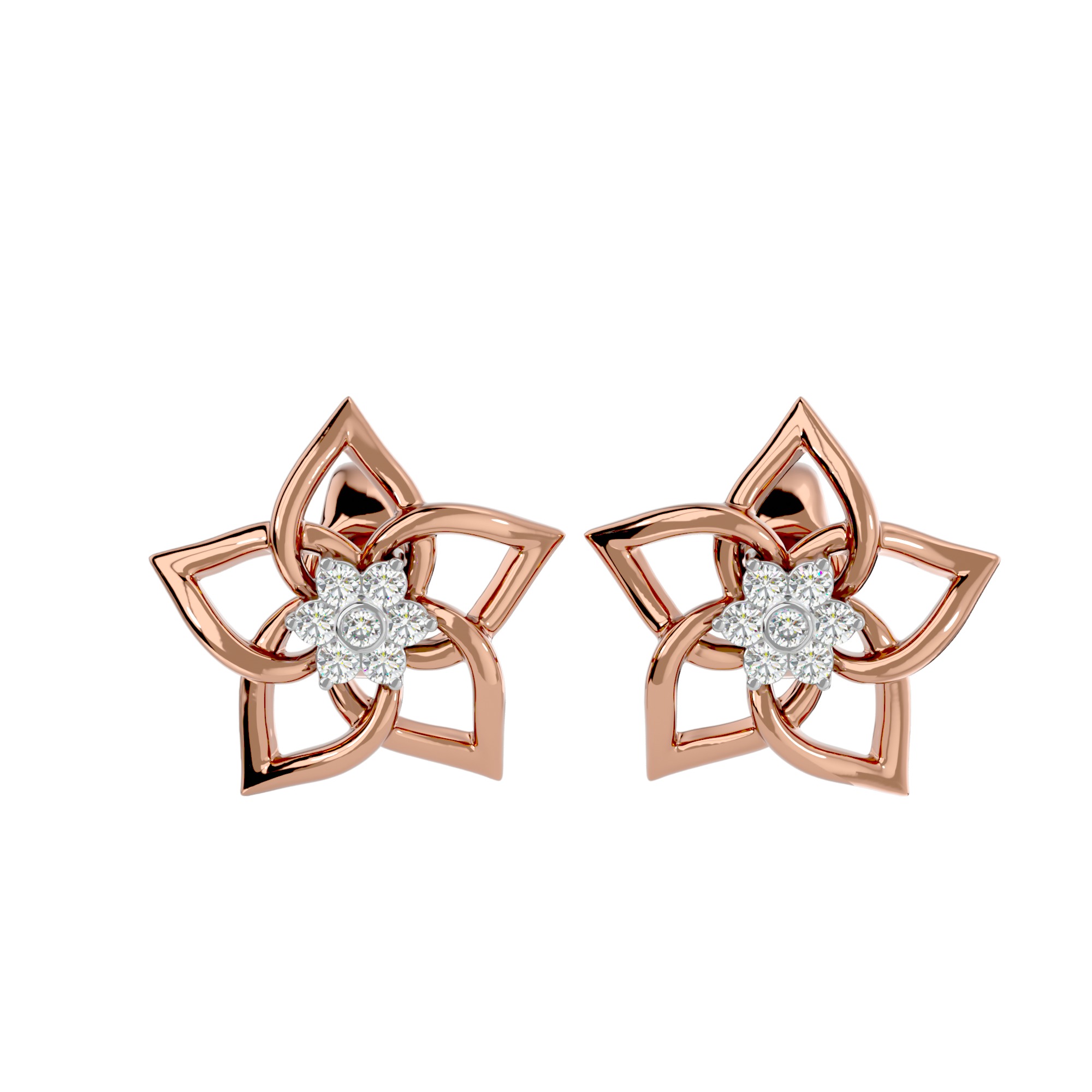 Light Minimalist Diamond Ring Earrings Pendant Set 3D print model_1