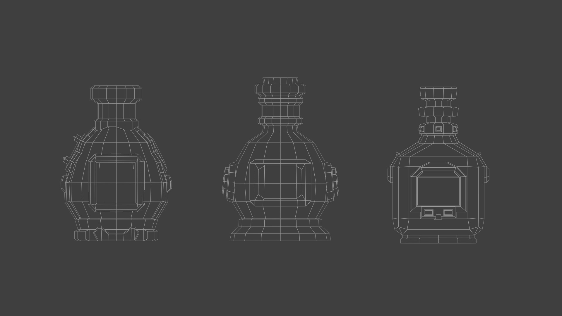 Set of bottles with potion Low-poly 3D model_6