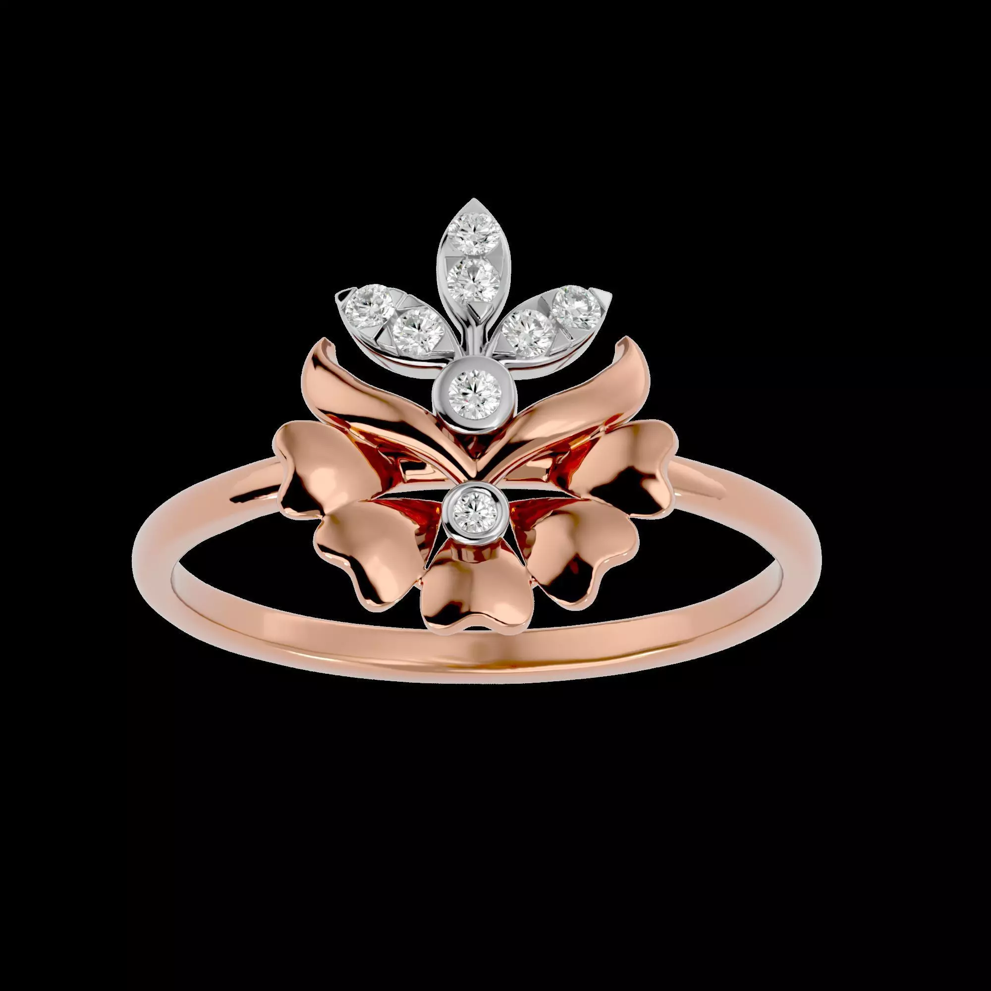 Light Minimalist Diamond Ring Earrings Pendant Set 3D print model_0