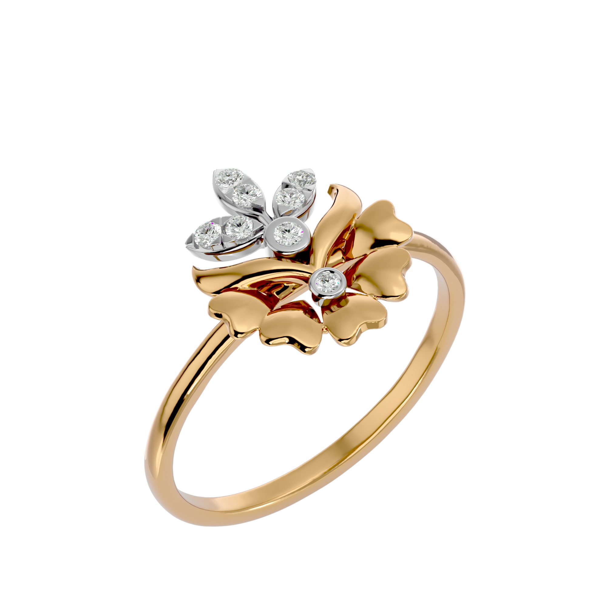 Light Minimalist Diamond Ring Earrings Pendant Set 3D print model_13