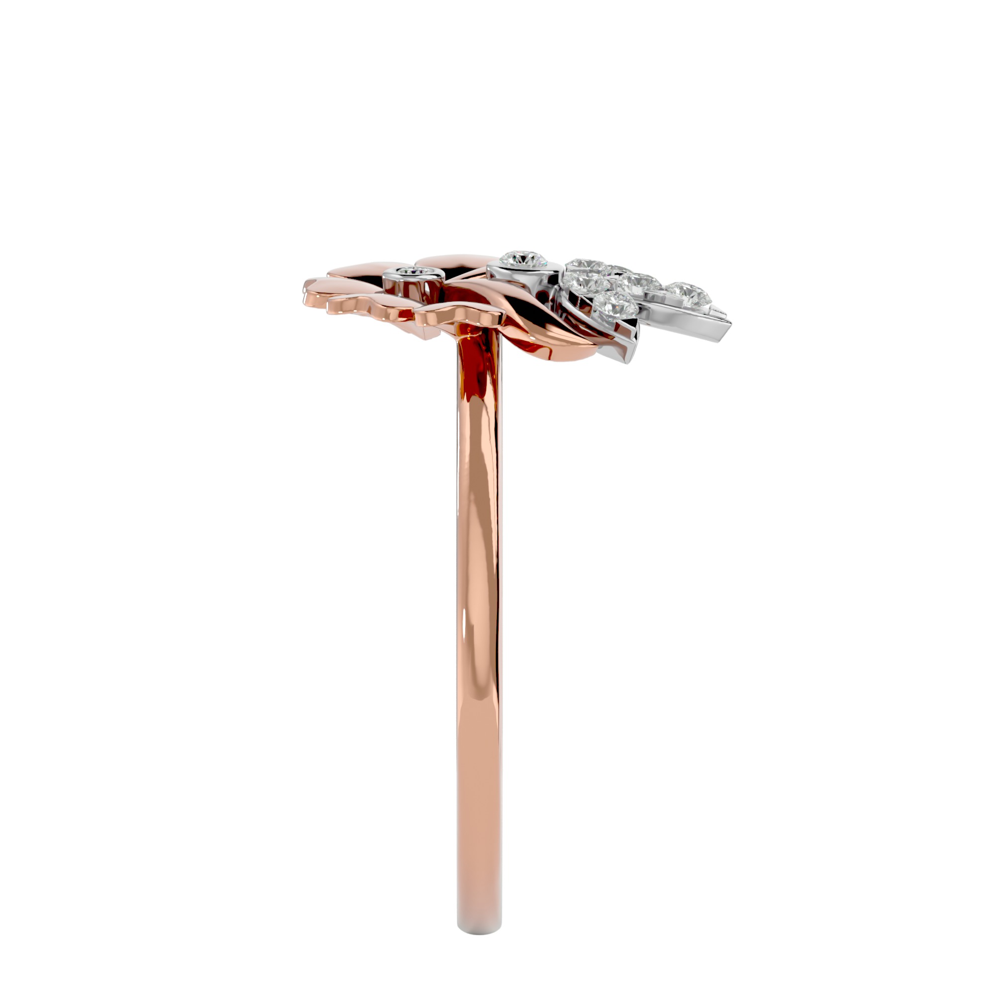 Light Minimalist Diamond Ring Earrings Pendant Set 3D print model_34