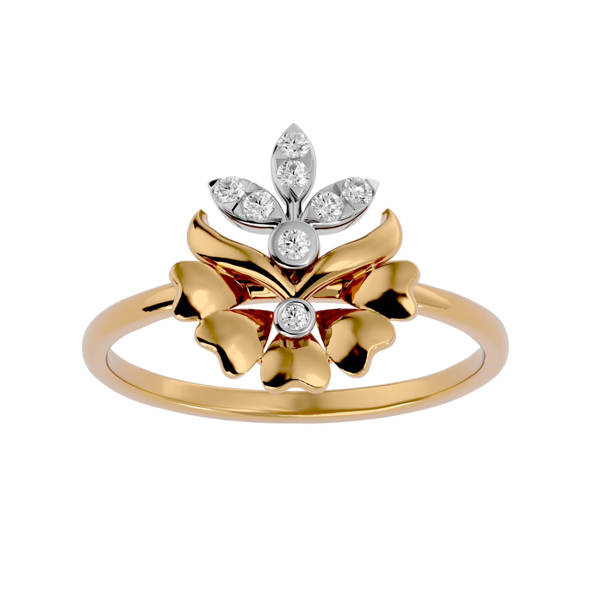 Light Minimalist Diamond Ring Earrings Pendant Set 3D print model_7