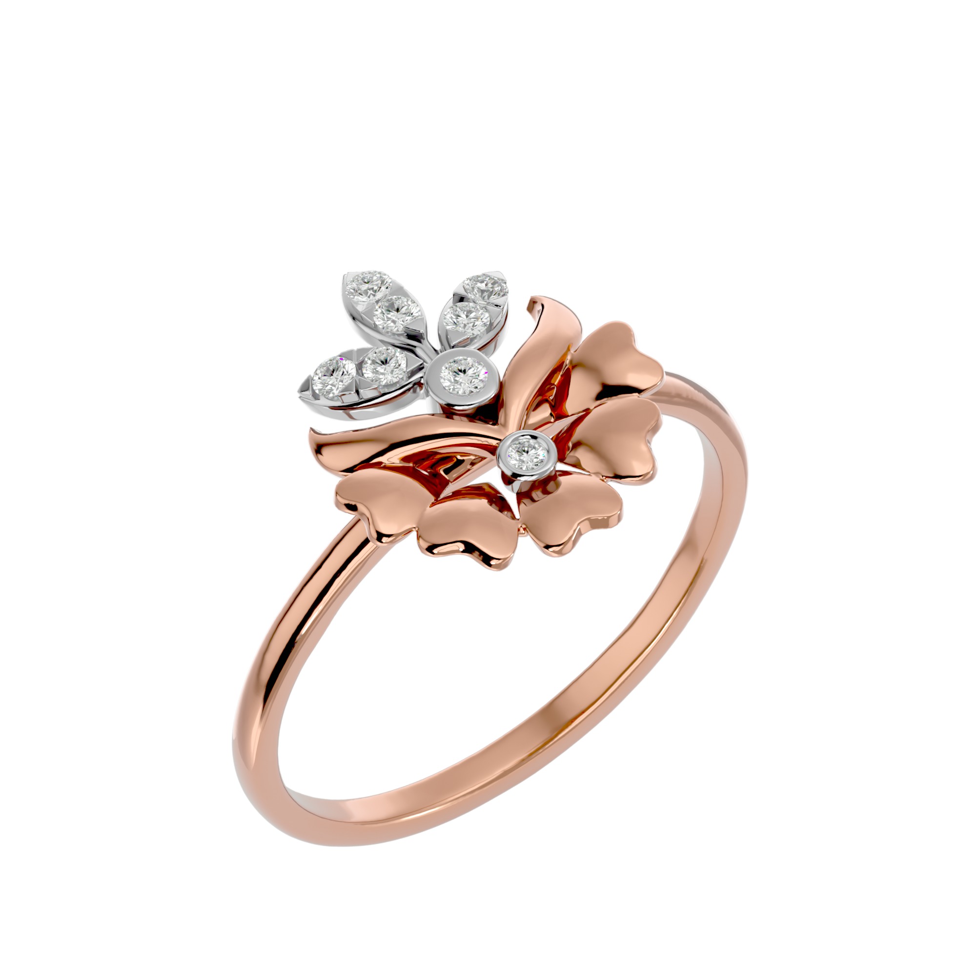 Light Minimalist Diamond Ring Earrings Pendant Set 3D print model_15