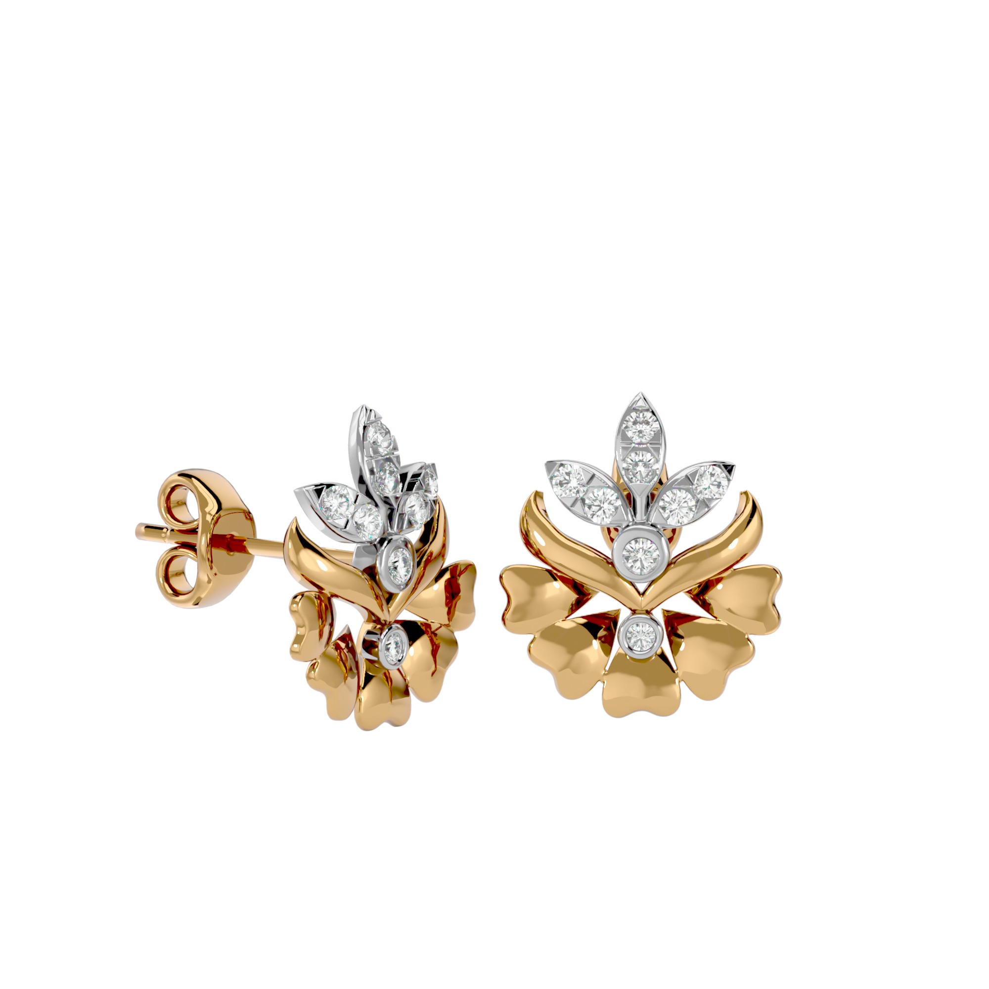 Light Minimalist Diamond Ring Earrings Pendant Set 3D print model_23