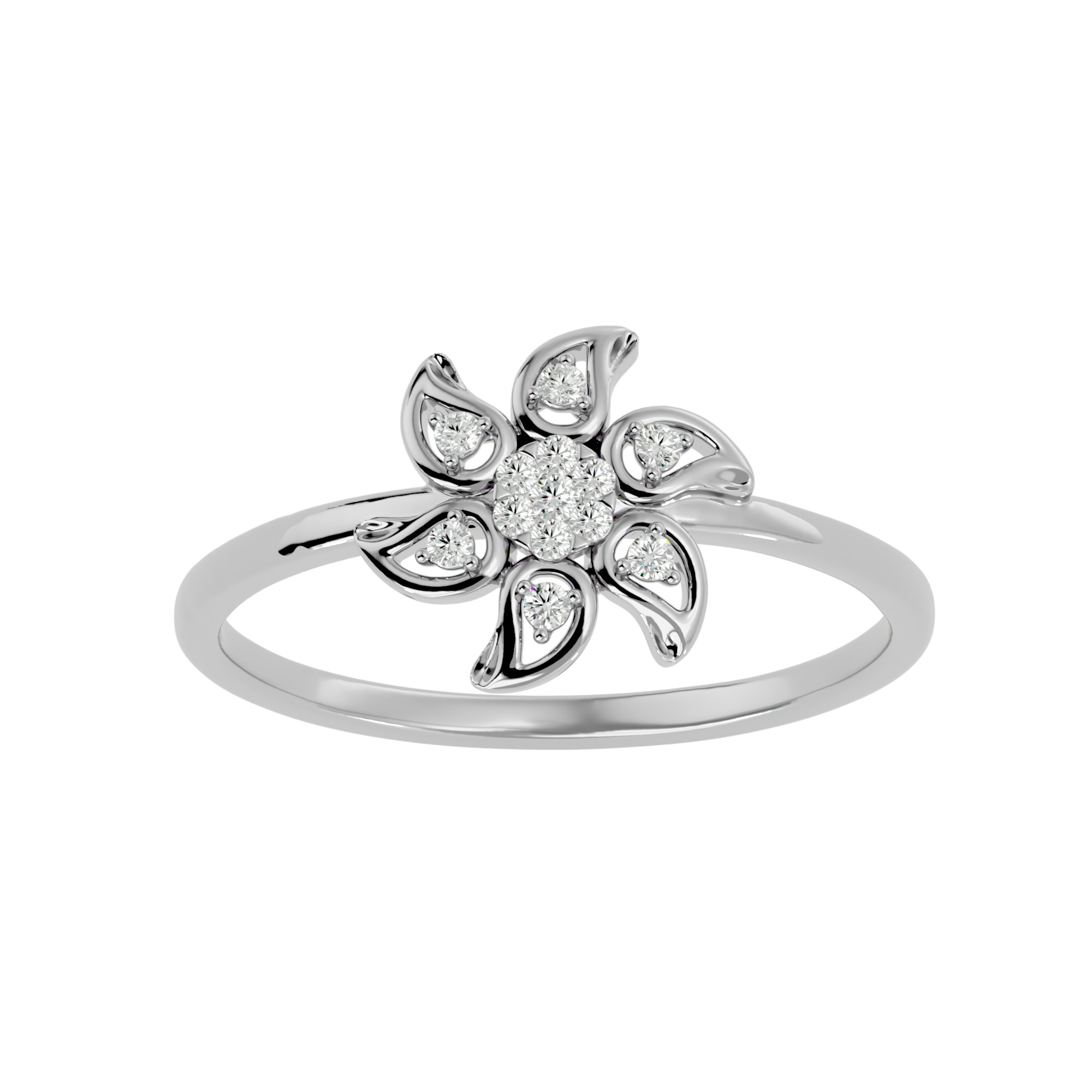 Light Minimalist Diamond Ring Earrings Pendant Set 3D print model_27