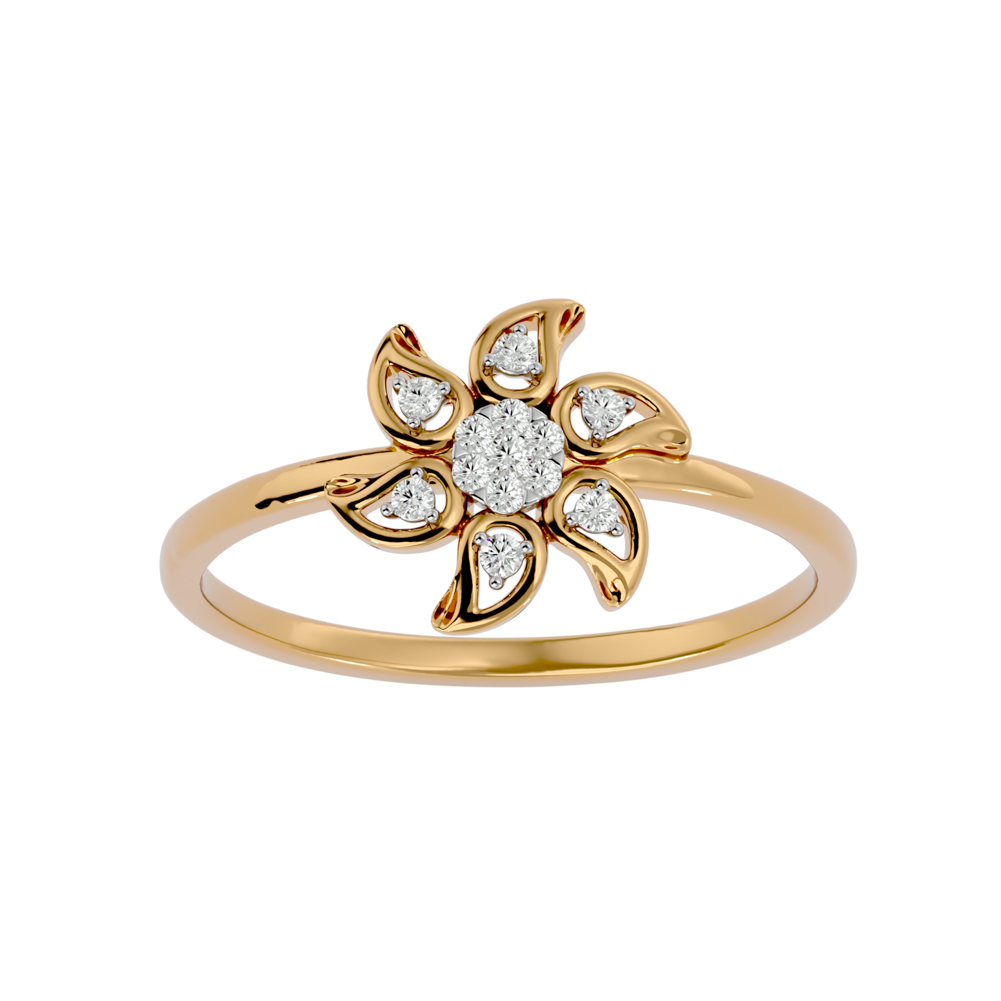 Light Minimalist Diamond Ring Earrings Pendant Set 3D print model_15