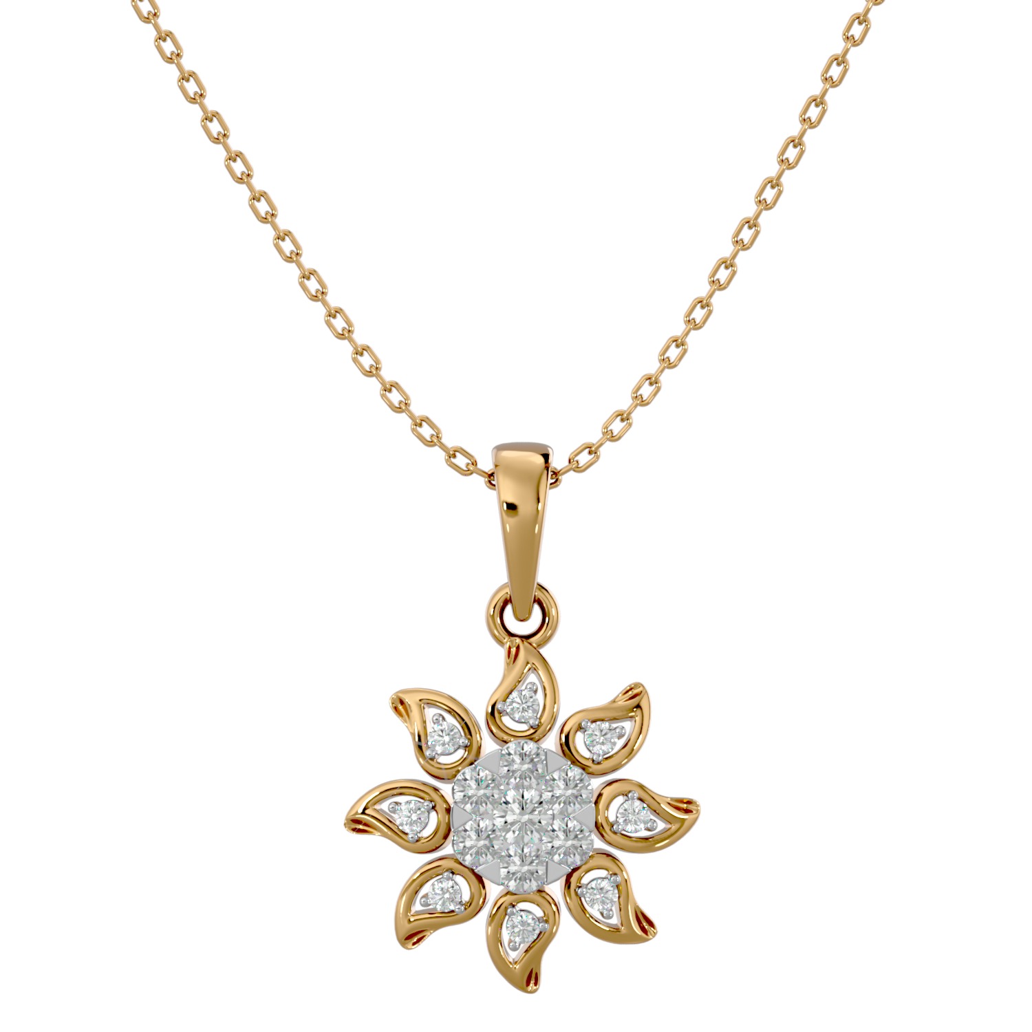 Light Minimalist Diamond Ring Earrings Pendant Set 3D print model_14