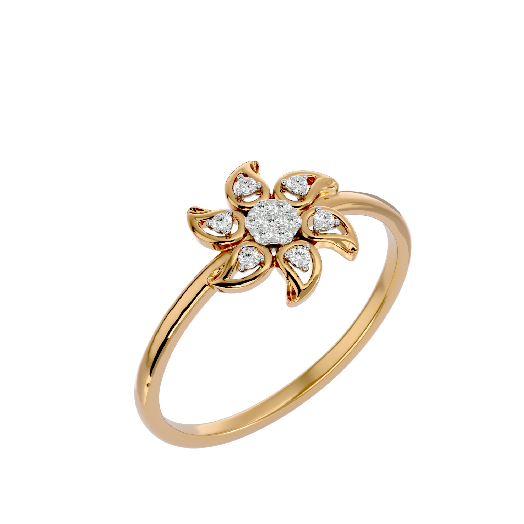 Light Minimalist Diamond Ring Earrings Pendant Set 3D print model_21