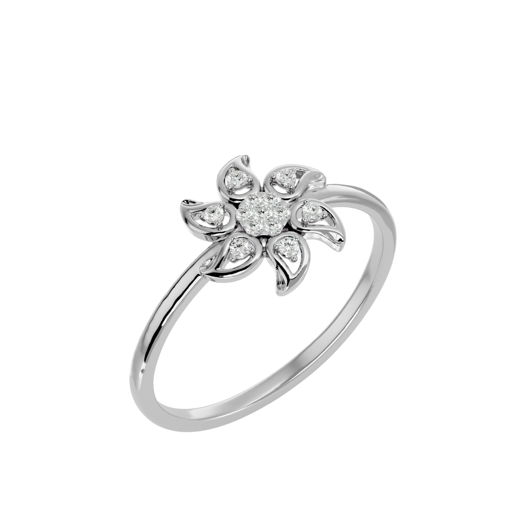 Light Minimalist Diamond Ring Earrings Pendant Set 3D print model_18