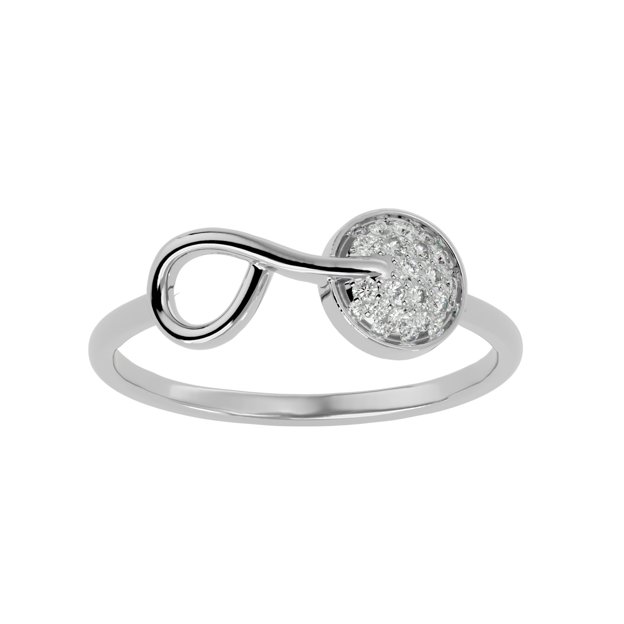 Light Minimalist Diamond Ring Earrings Pendant Set 3D print model_18