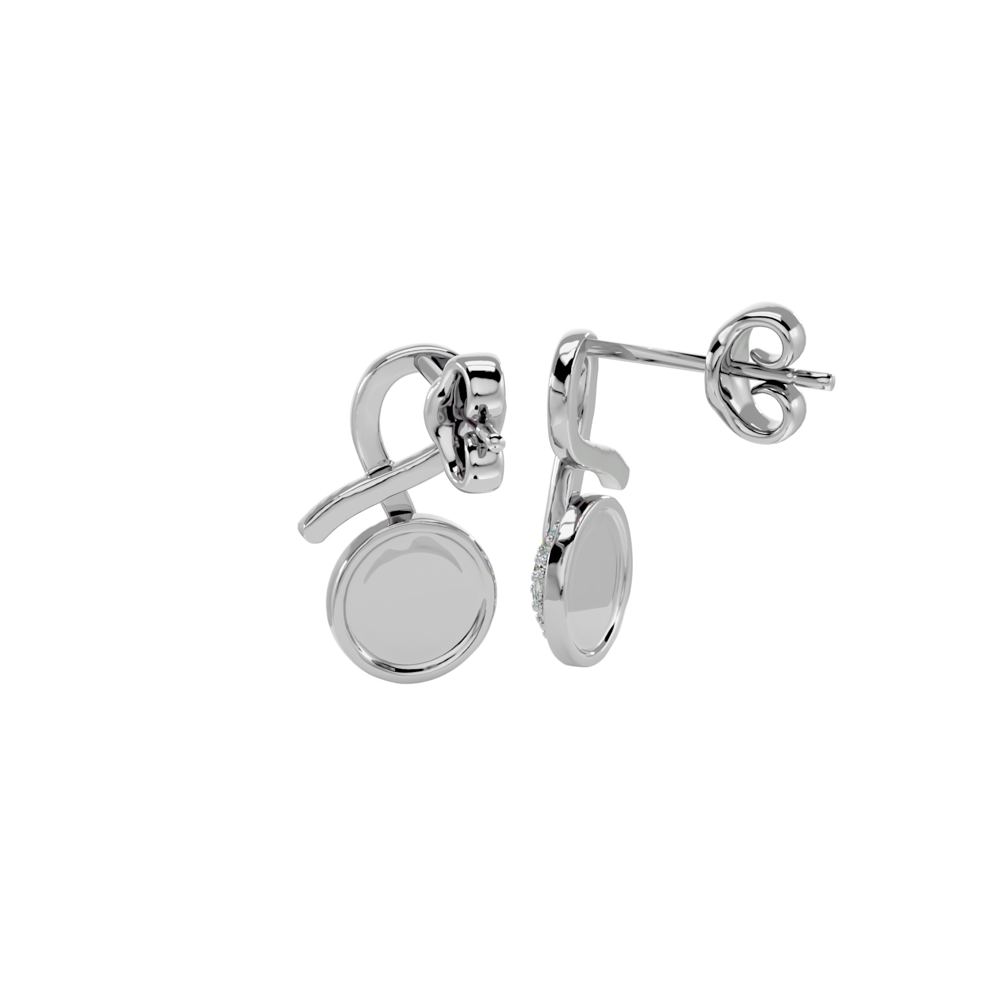 Light Minimalist Diamond Ring Earrings Pendant Set 3D print model_16