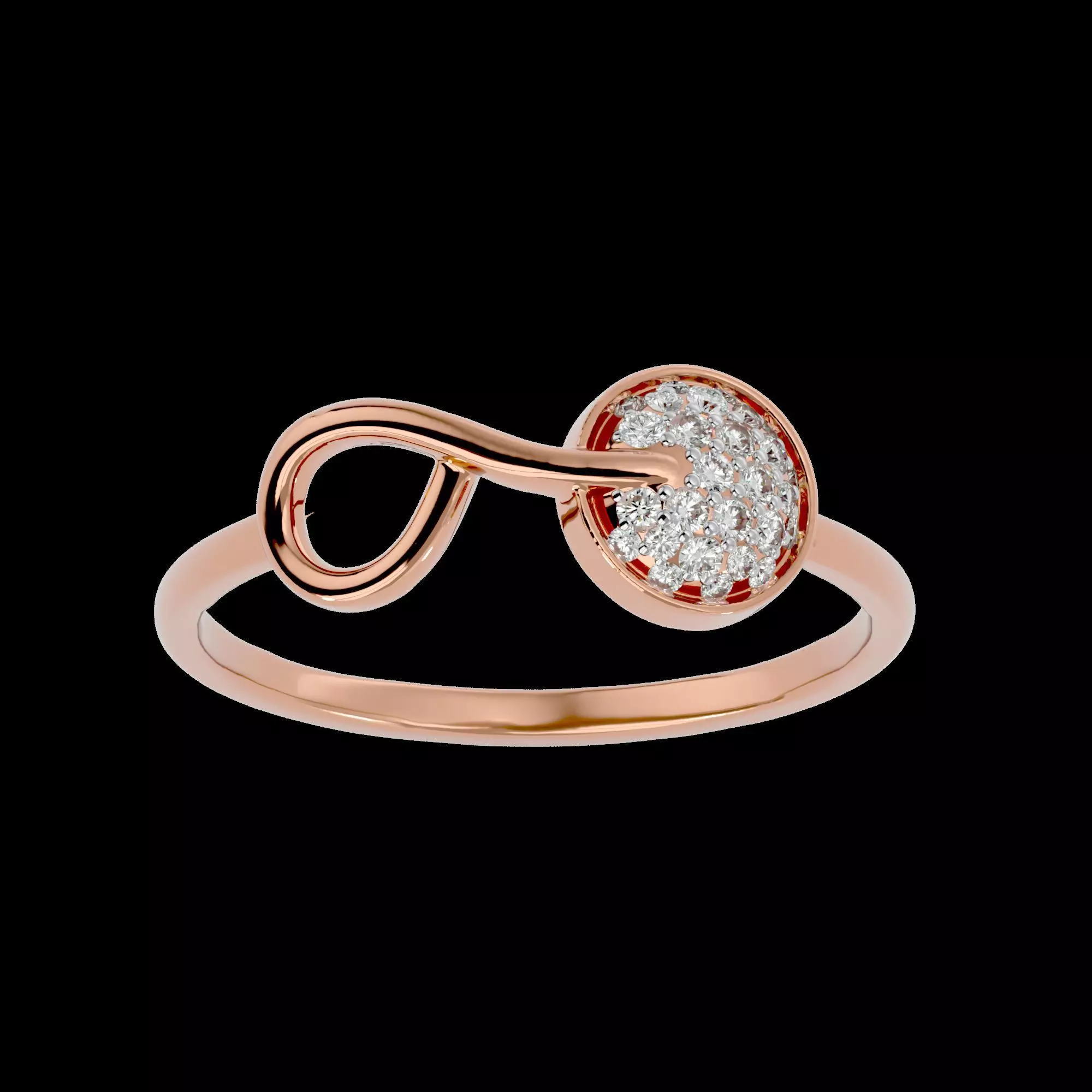 Light Minimalist Diamond Ring Earrings Pendant Set 3D print model_0