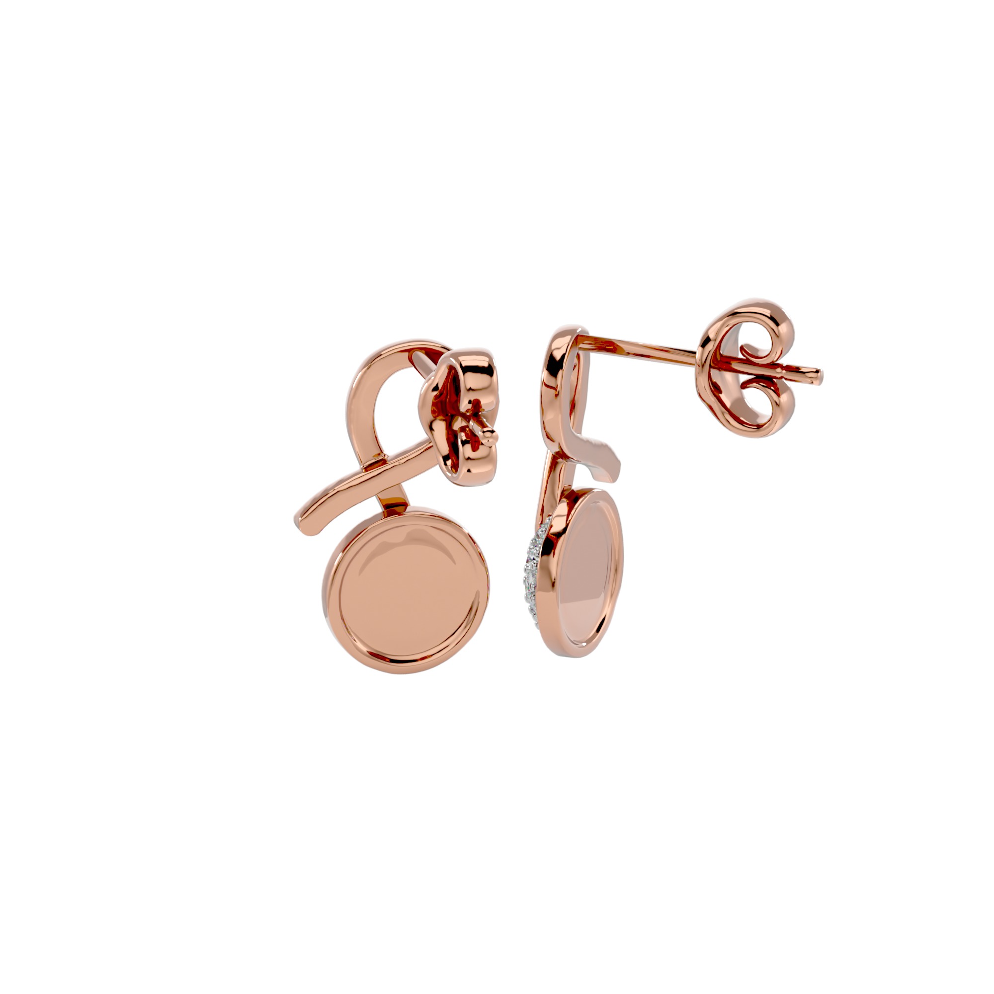 Light Minimalist Diamond Ring Earrings Pendant Set 3D print model_15