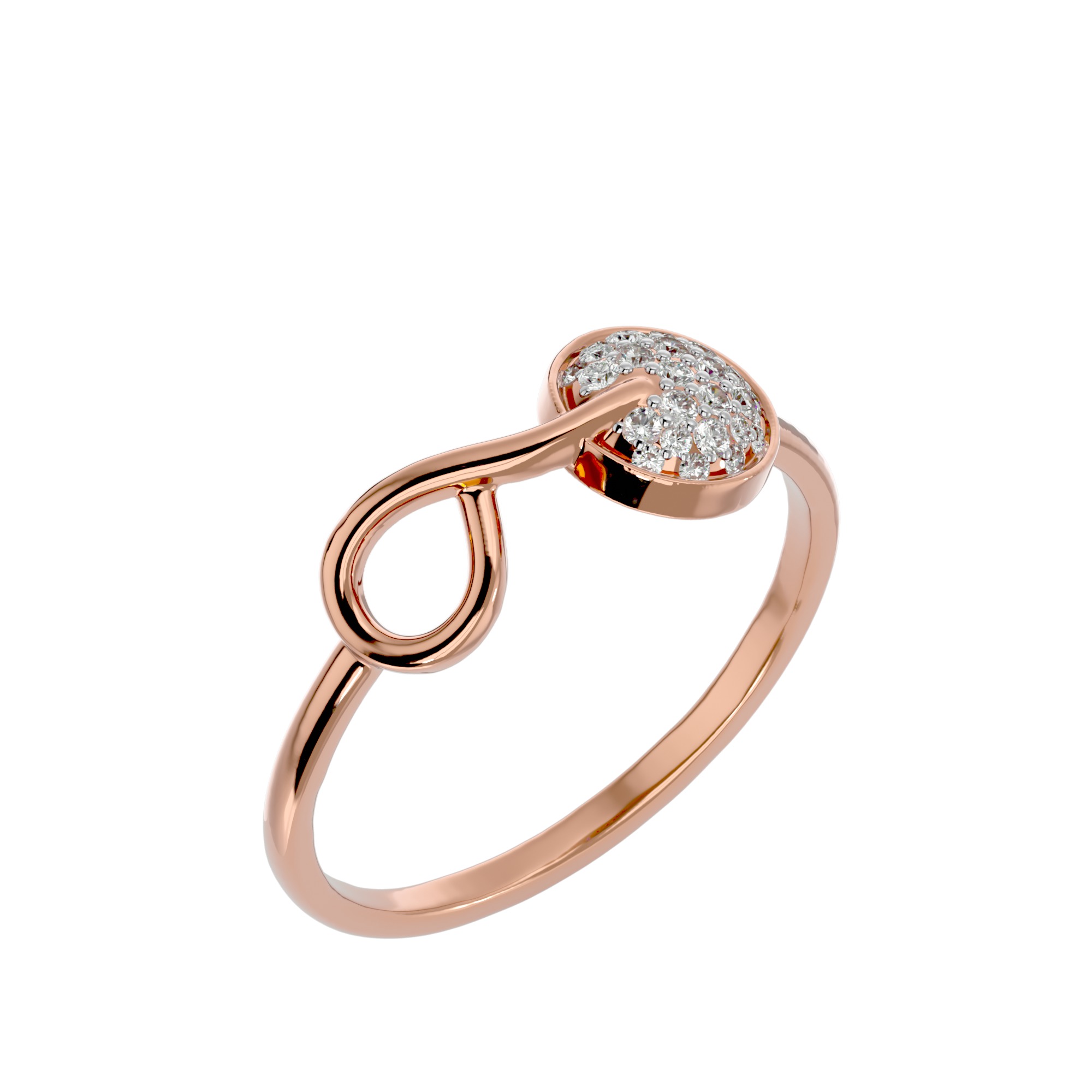 Light Minimalist Diamond Ring Earrings Pendant Set 3D print model_14