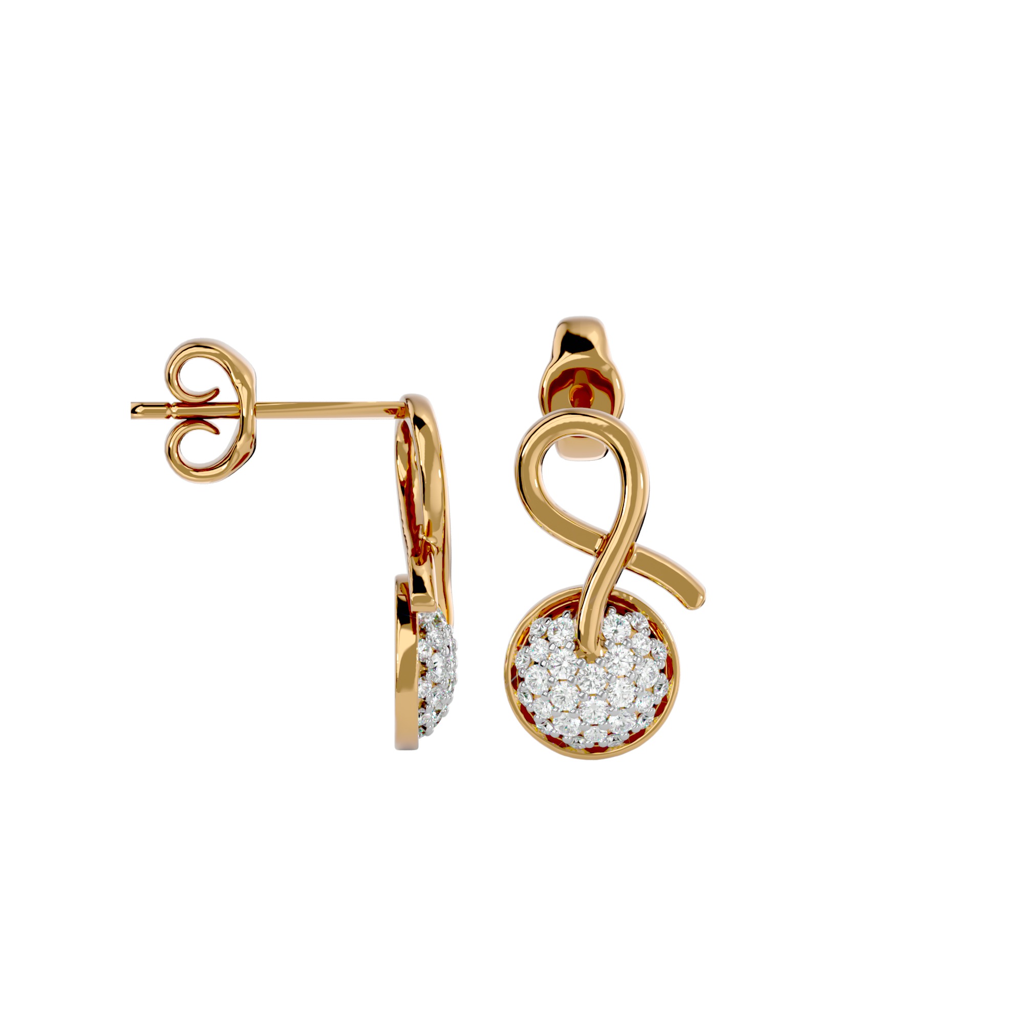 Light Minimalist Diamond Ring Earrings Pendant Set 3D print model_28