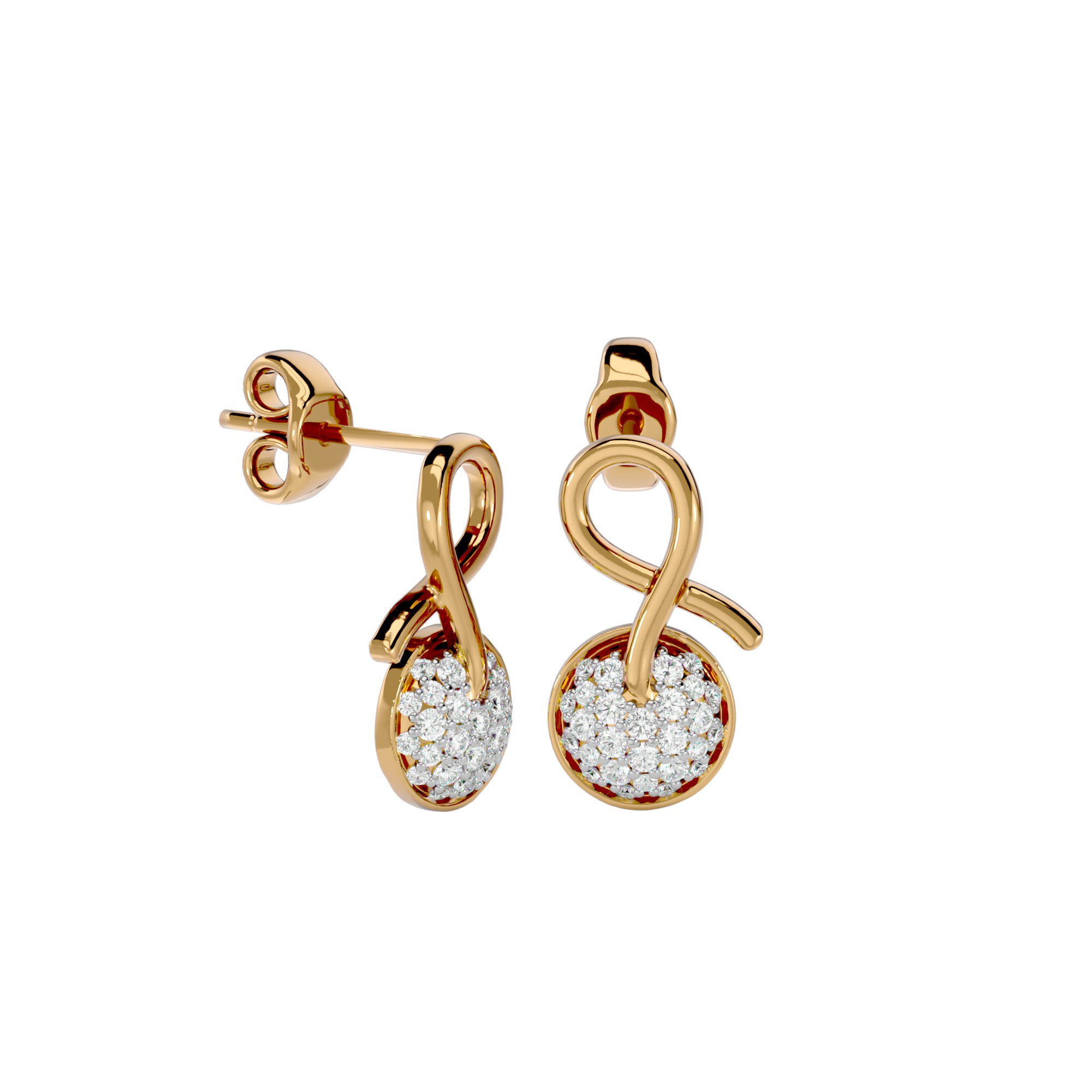 Light Minimalist Diamond Ring Earrings Pendant Set 3D print model_22