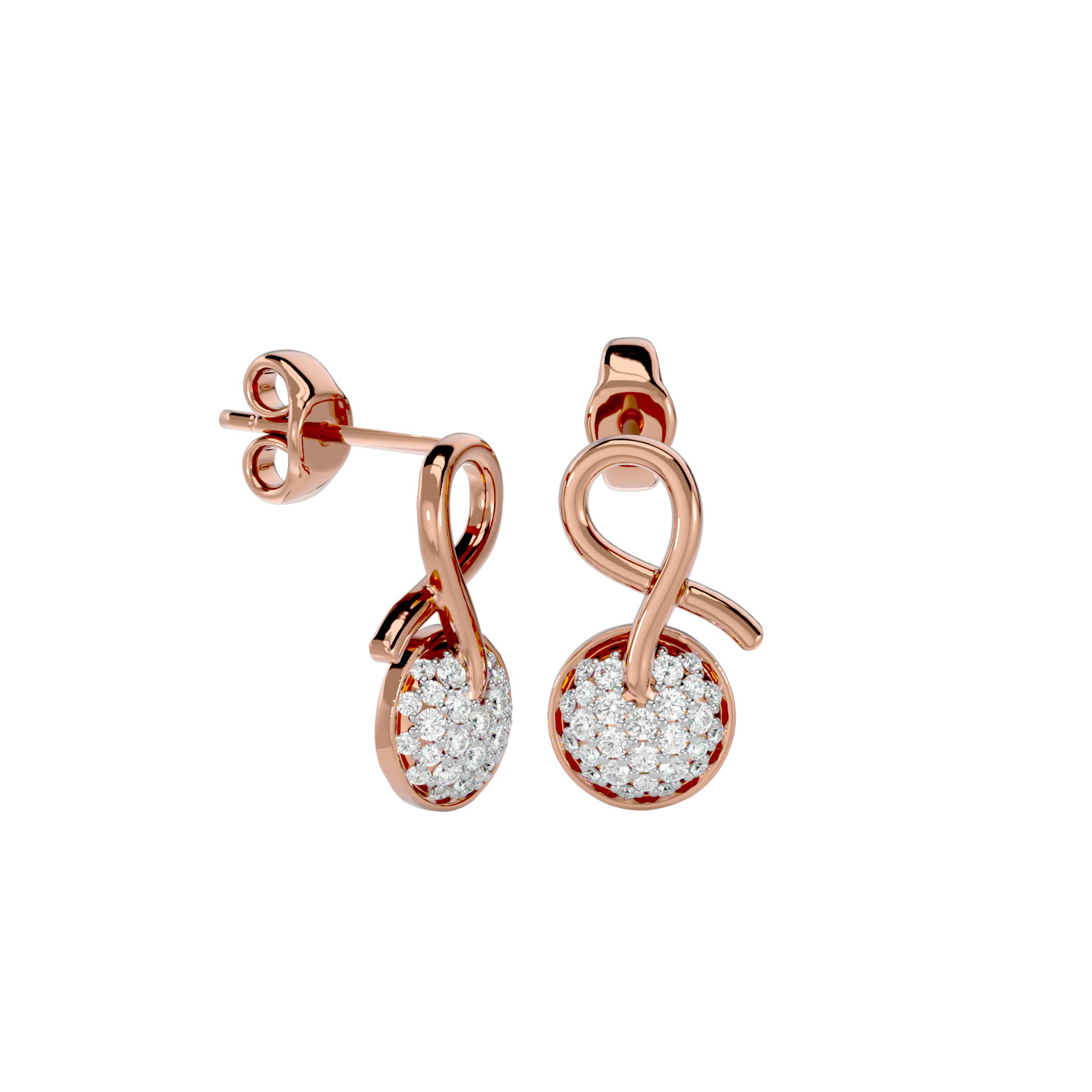 Light Minimalist Diamond Ring Earrings Pendant Set 3D print model_25