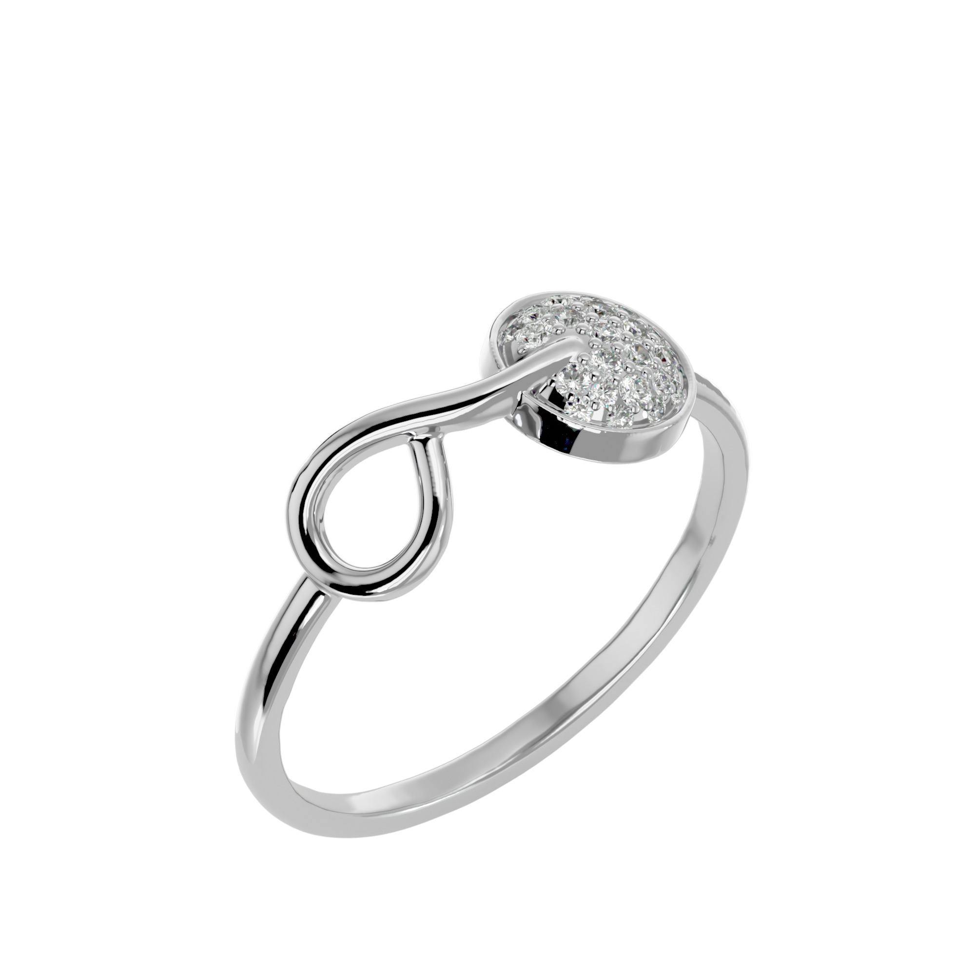 Light Minimalist Diamond Ring Earrings Pendant Set 3D print model_9