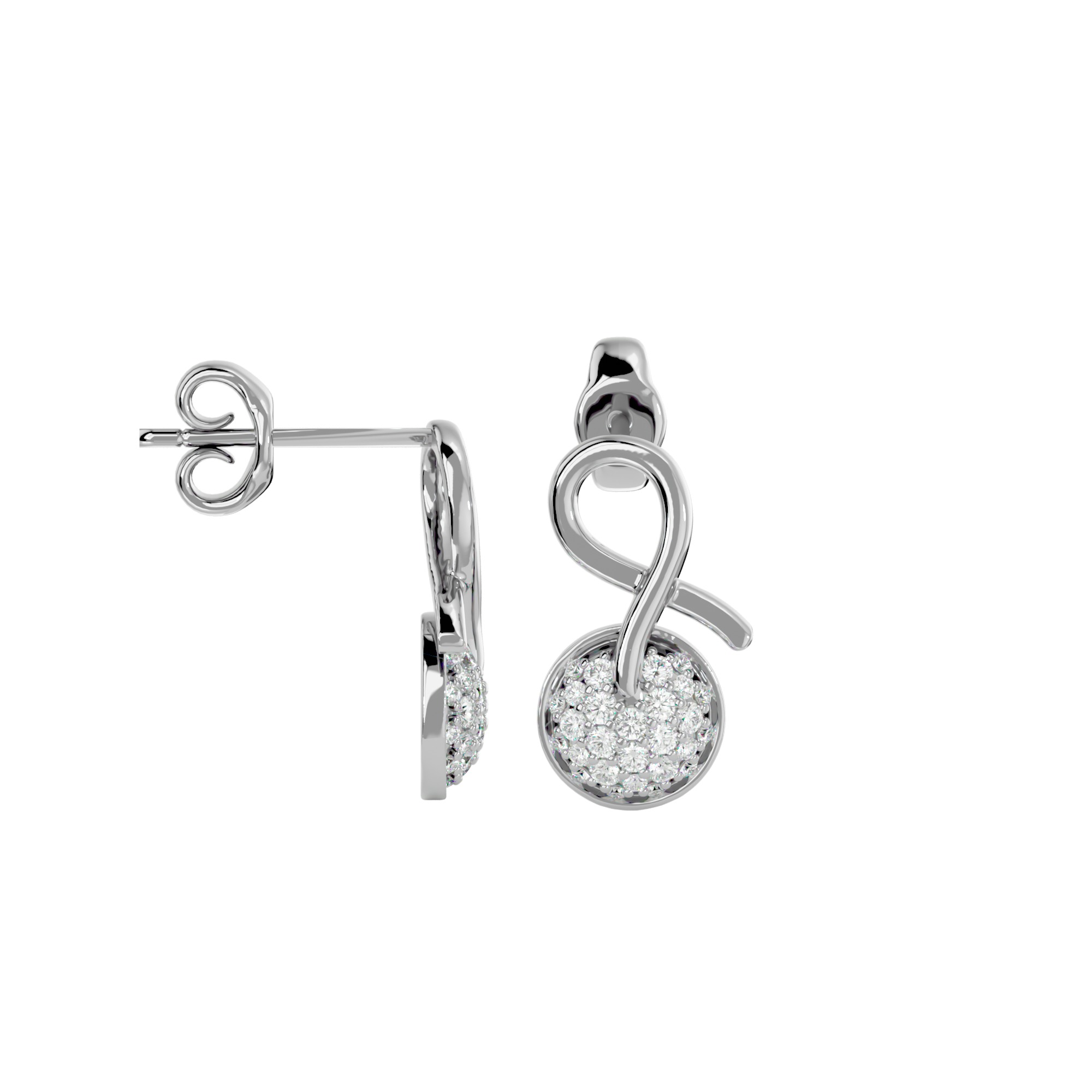 Light Minimalist Diamond Ring Earrings Pendant Set 3D print model_34