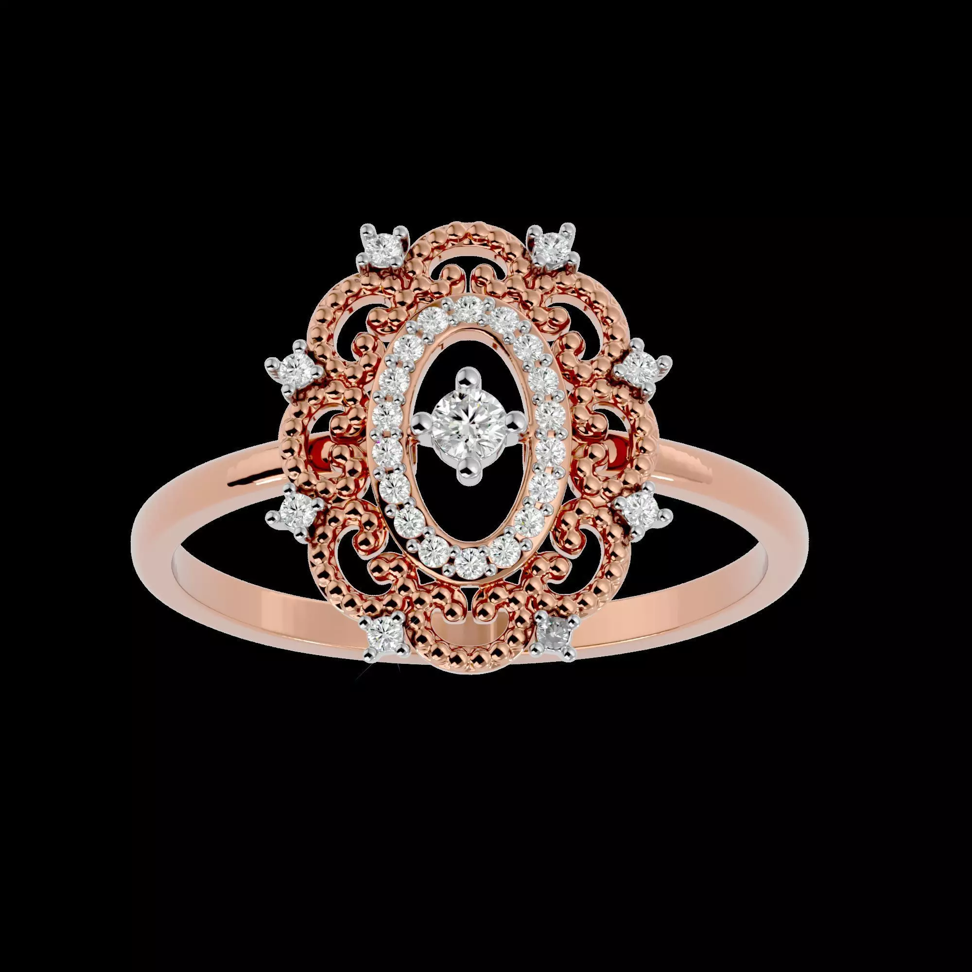 Light Minimalist Diamond Ring Earrings Pendant Set 3D print model